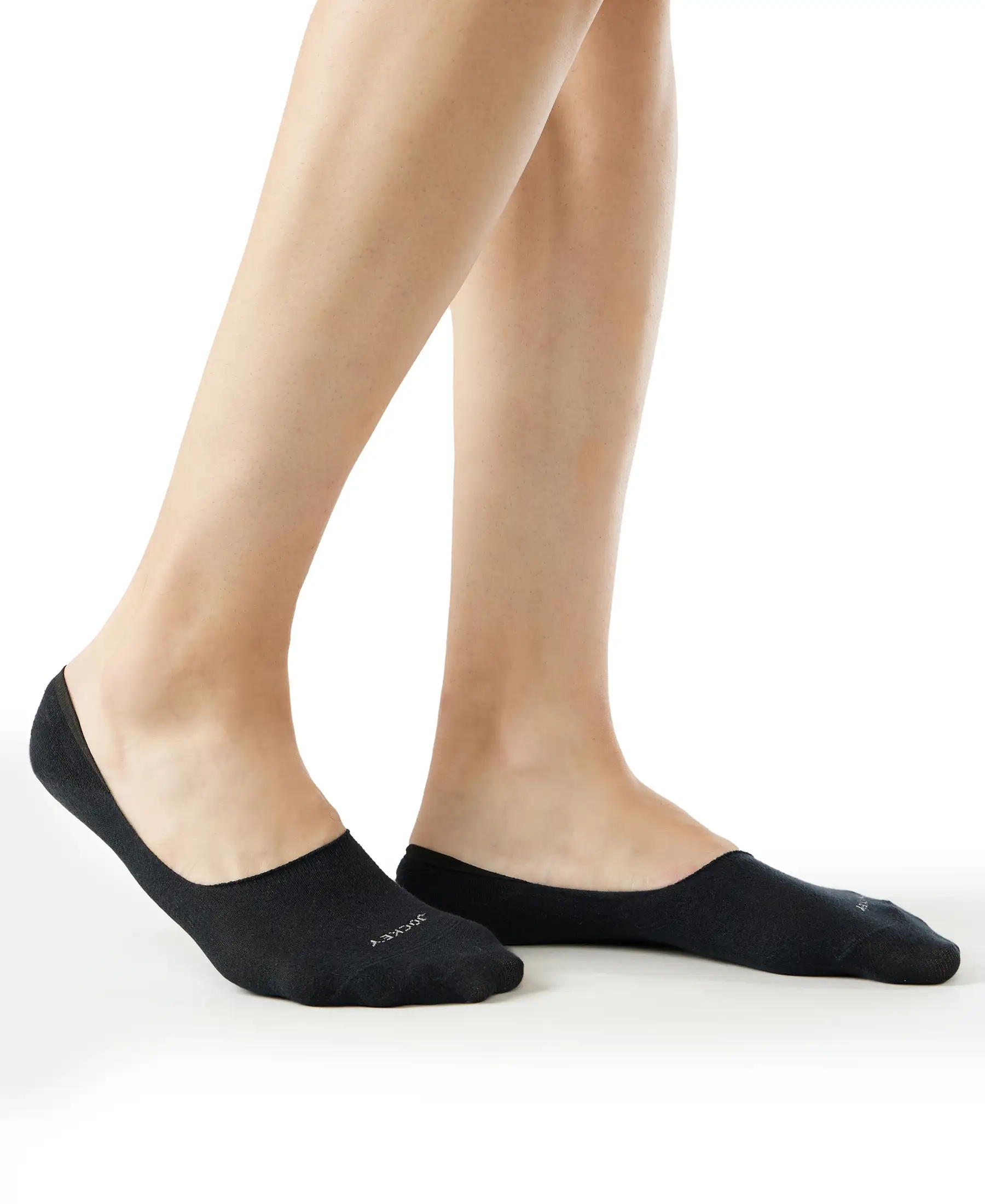 Compact Cotton Elastane Stretch No Show Socks With StayFresh Treatment - Black (Pack of 2) - Image 3