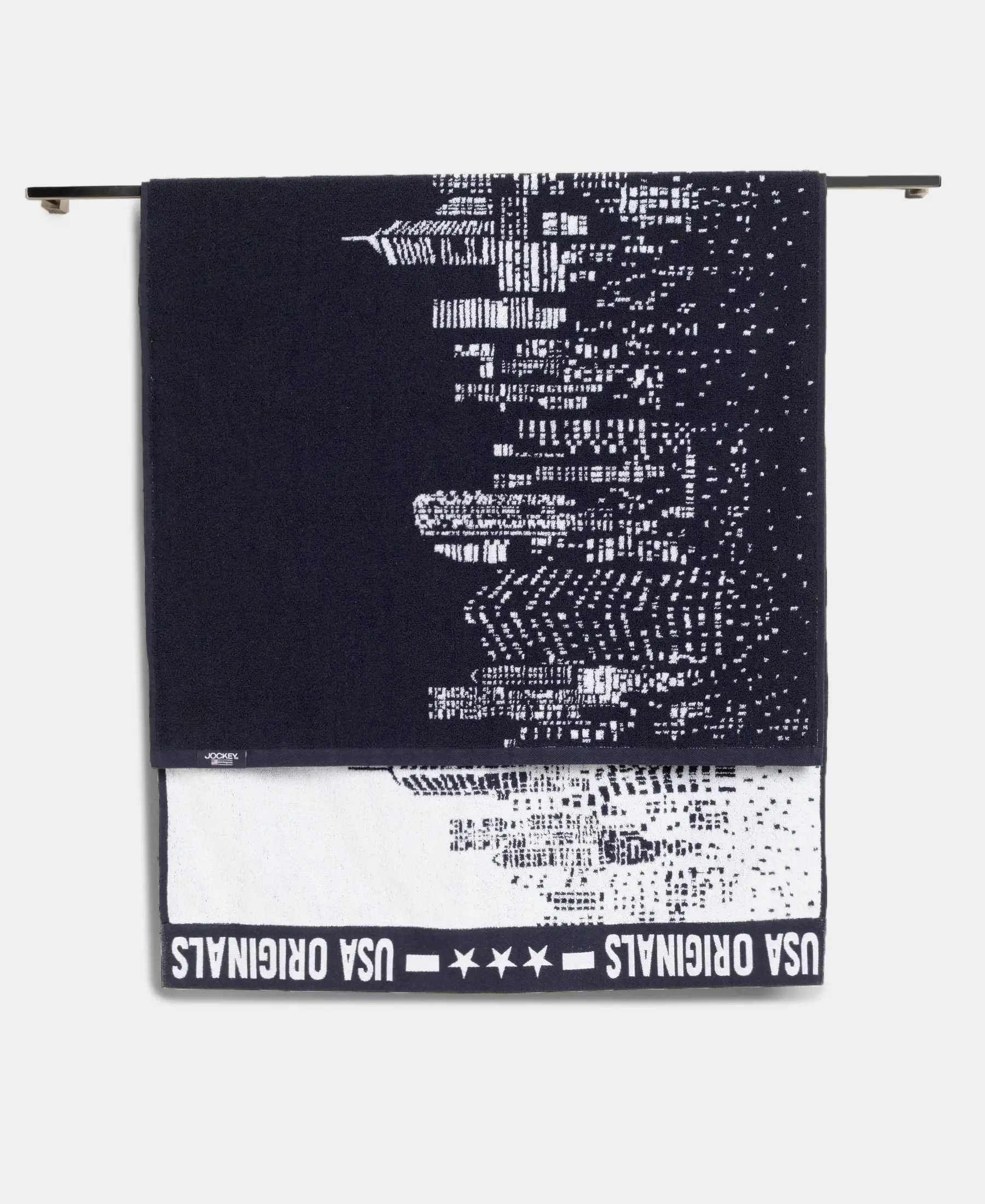 Cotton Rich Terry Ultrasoft and Durable Printed Bath Towel - Deep Navy - Image 4