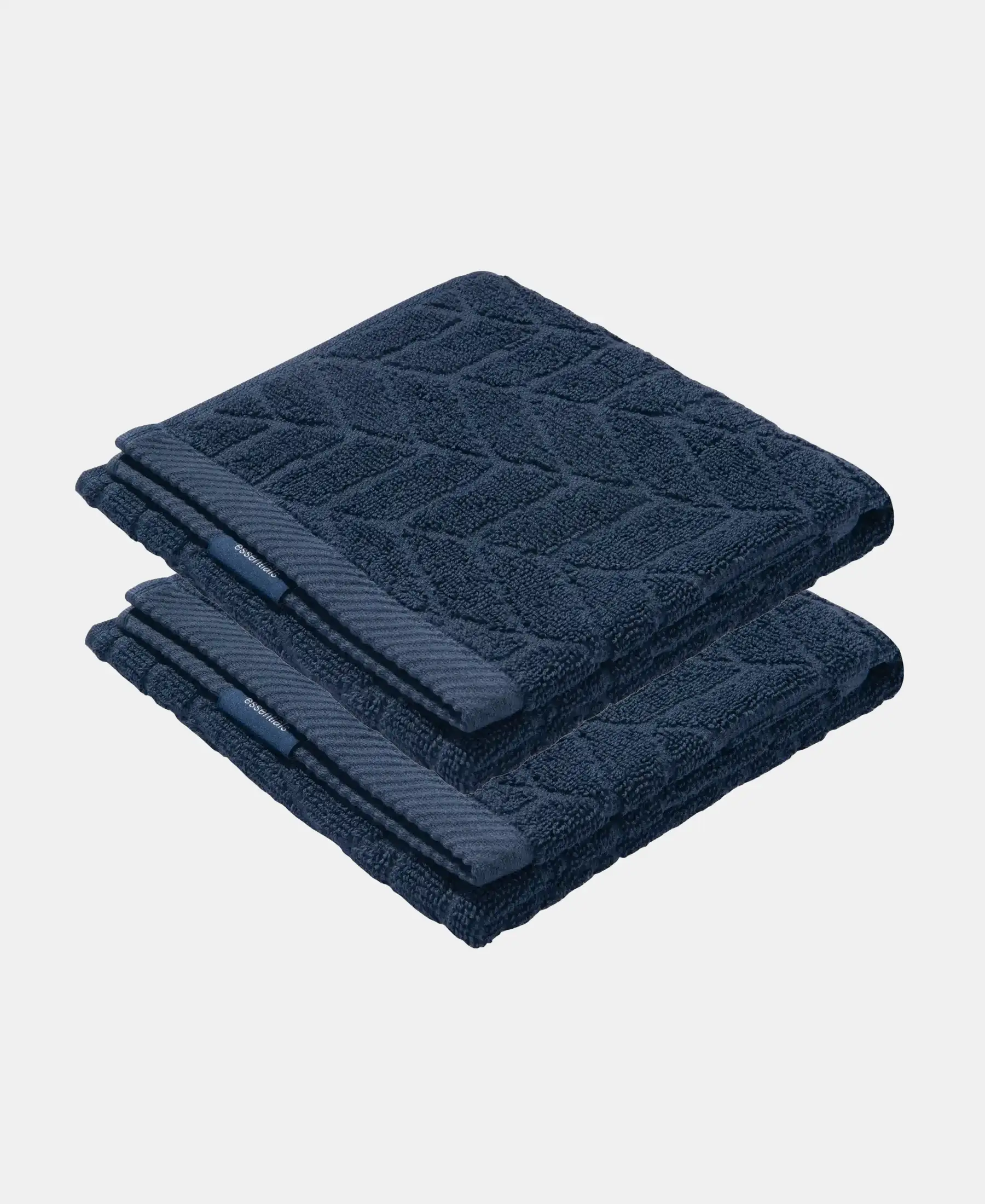 Cotton Terry Ultrasoft and Durable Patterned Hand Towel - Navy (Pack of 2) - Image 5