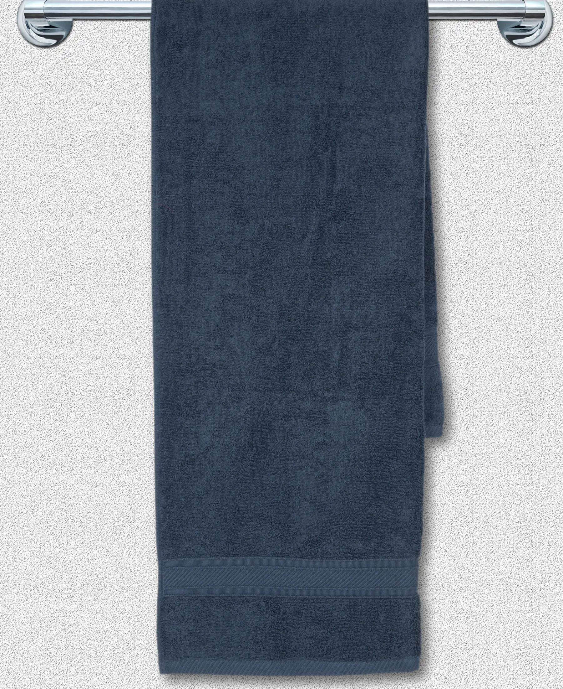 Cotton Terry Ultrasoft and Durable Solid Bath Towel - Navy - Image 3