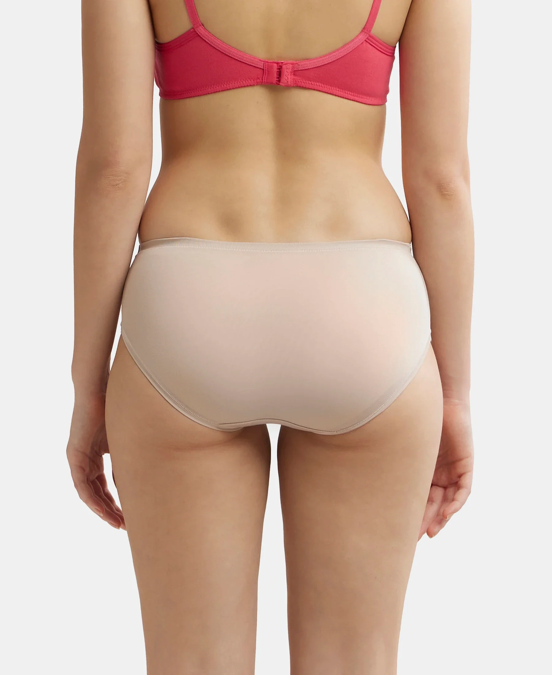 High Coverage Tencel Lyocell Elastane Stretch High Waist Hipster With Concealed Waistband and StayFresh Treatment - Mushroom - Image 3