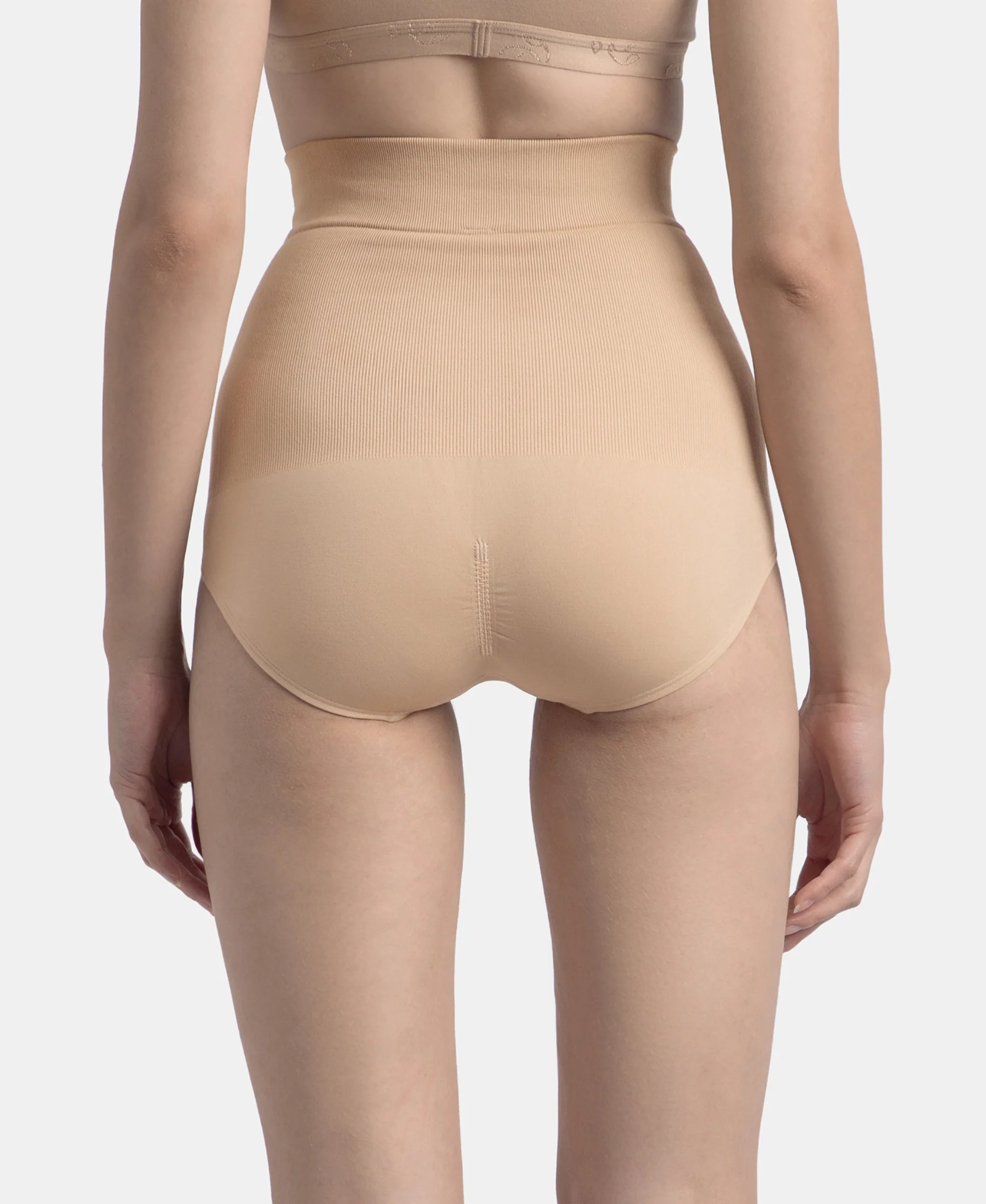 High Waist Microfiber Elastane Stretch Seamfree Bikini Shapewear - Skin - Image 3