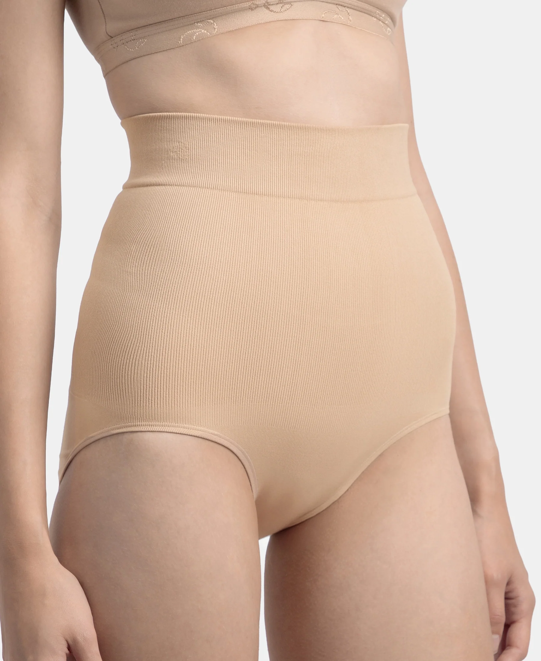 High Waist Microfiber Elastane Stretch Seamfree Bikini Shapewear - Skin - Image 7