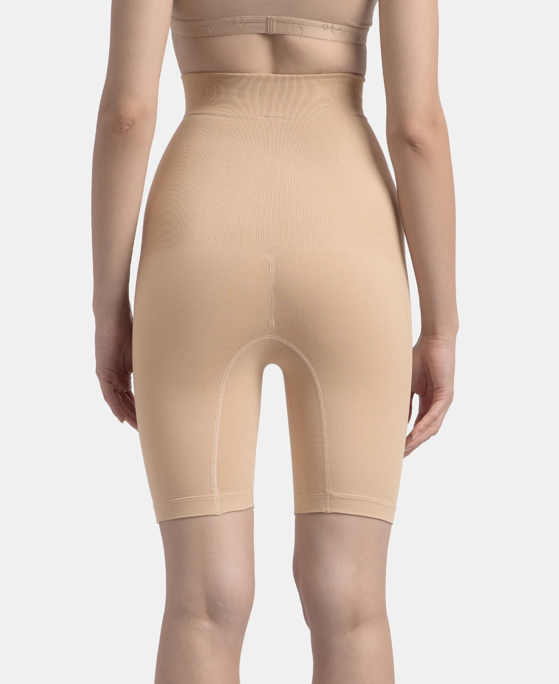 High Waist Microfiber Elastane Stretch Seamfree Shorts Shapewear - Skin - Image 3