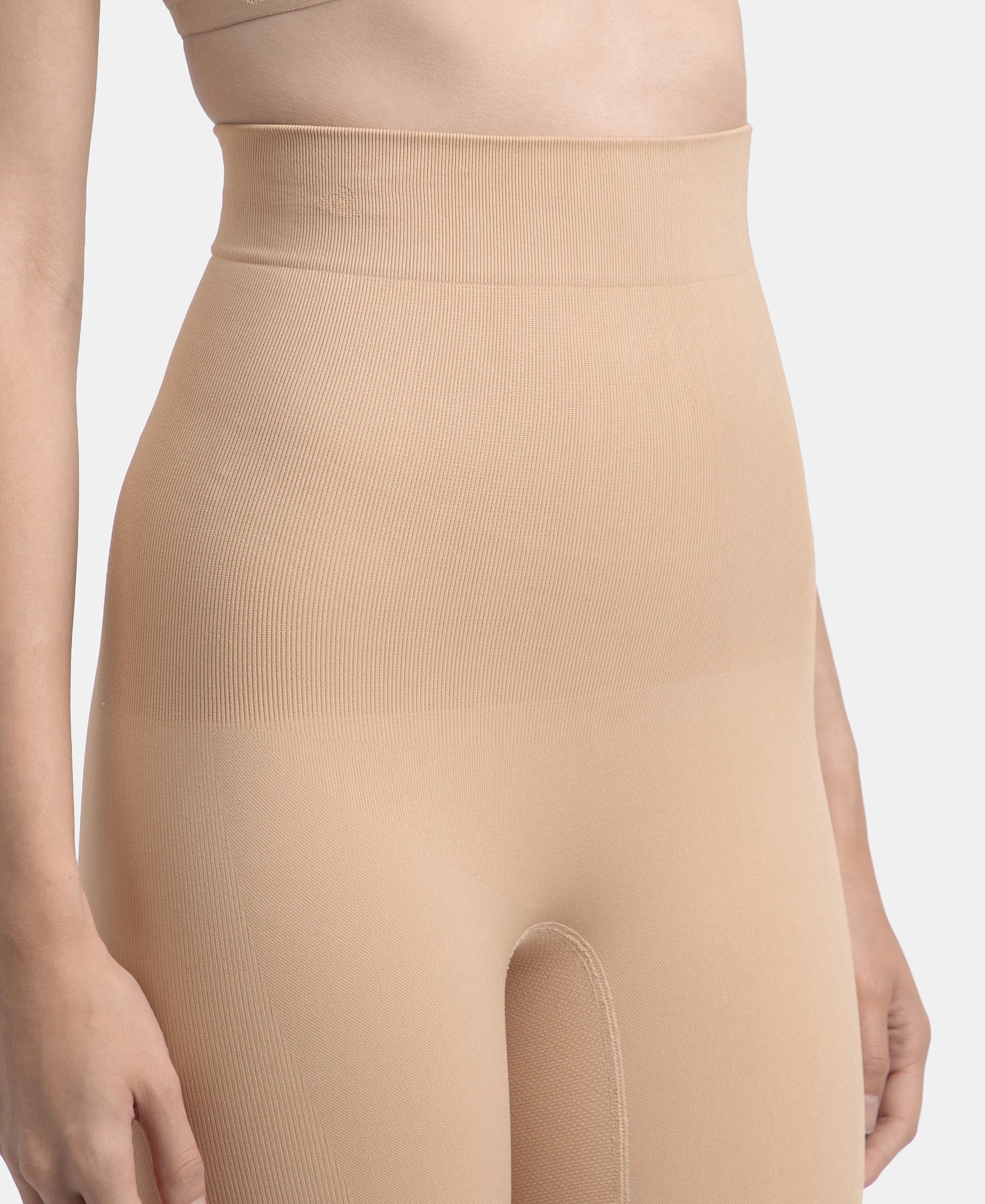 High Waist Microfiber Elastane Stretch Seamfree Shorts Shapewear - Skin - Image 7