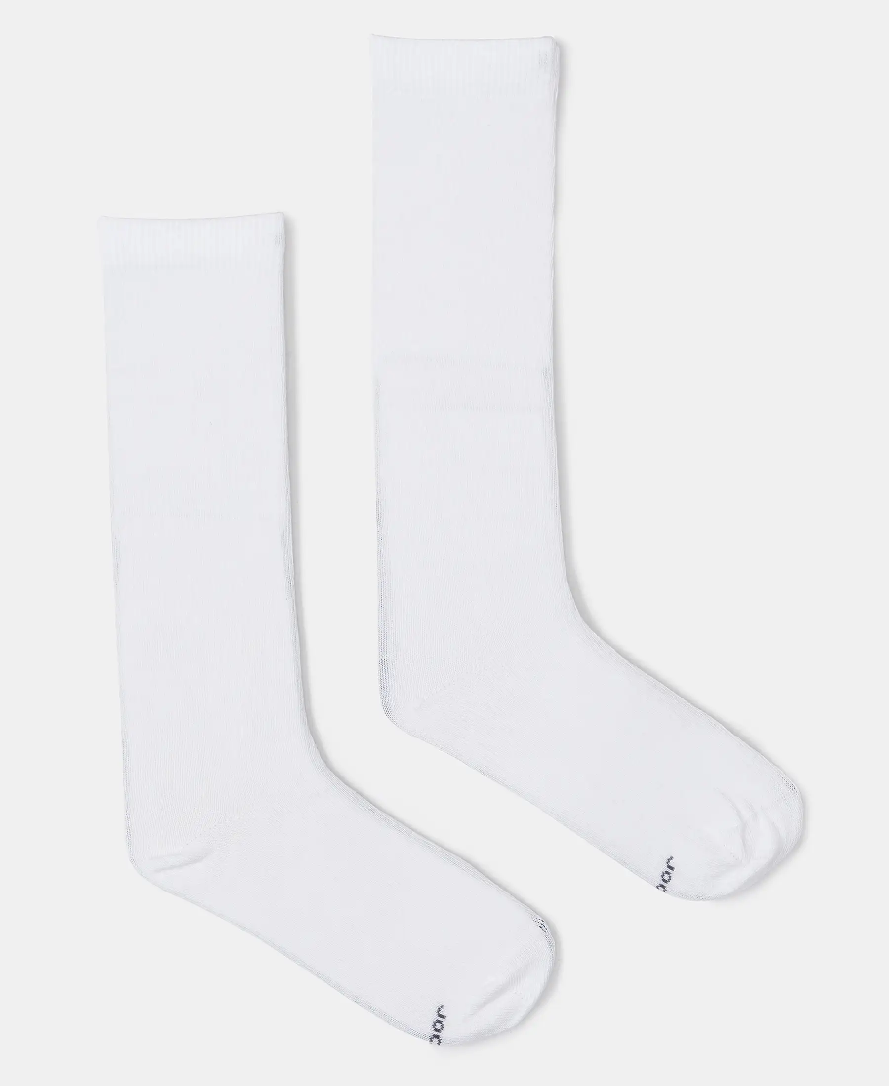 Kid's Compact Cotton Stretch Solid Knee Length Socks With StayFresh Treatment - White - Image 4