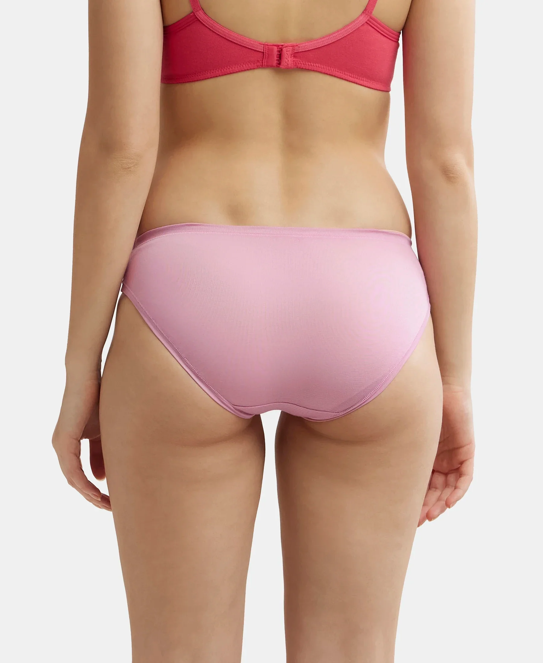 Medium Coverage Tencel Lyocell Elastane Stretch Mid Waist Bikini With Concealed Waistband and StayFresh Treatment - Orchid Smoke - Image 3
