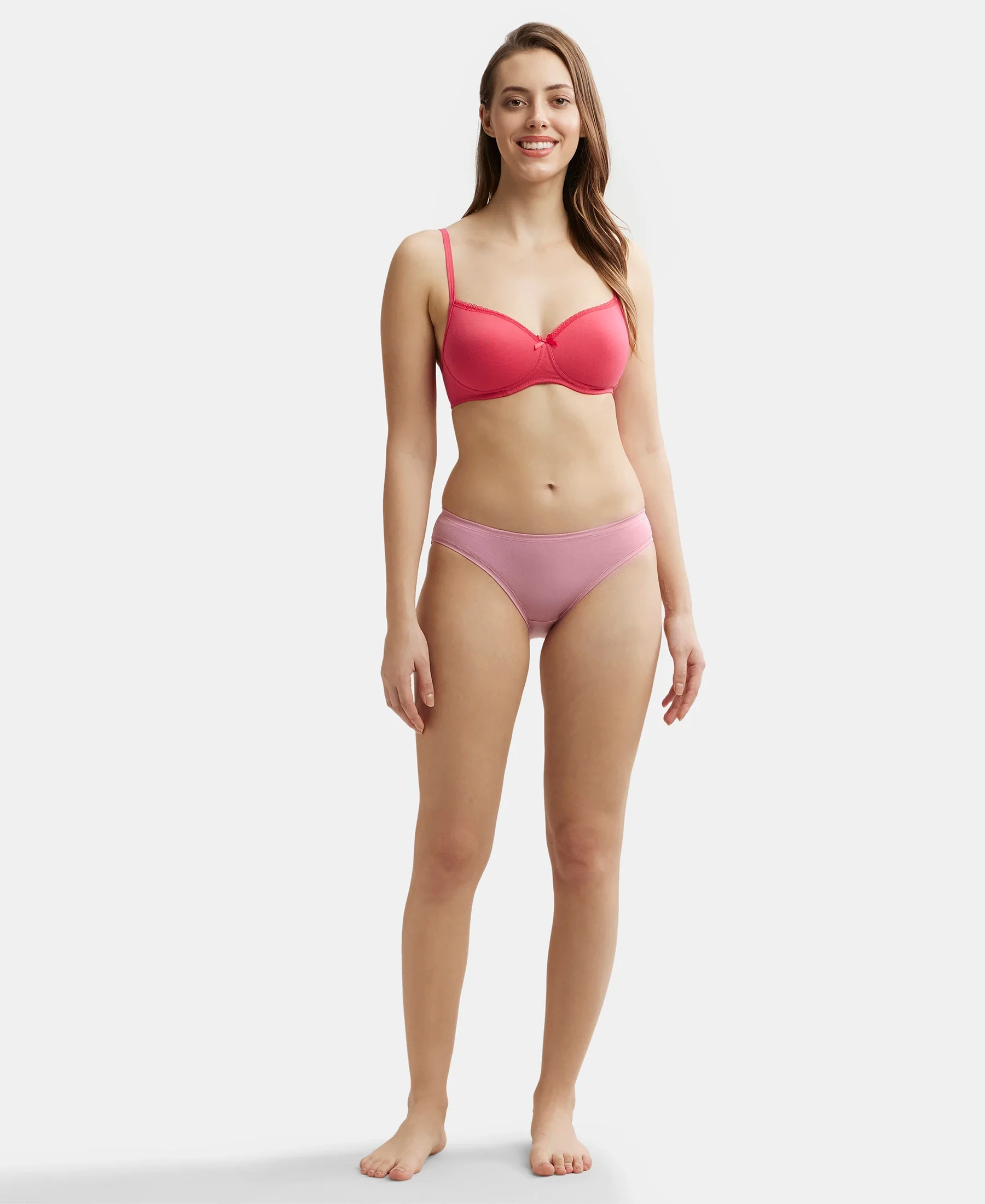 Medium Coverage Tencel Lyocell Elastane Stretch Mid Waist Bikini With Concealed Waistband and StayFresh Treatment - Orchid Smoke - Image 4