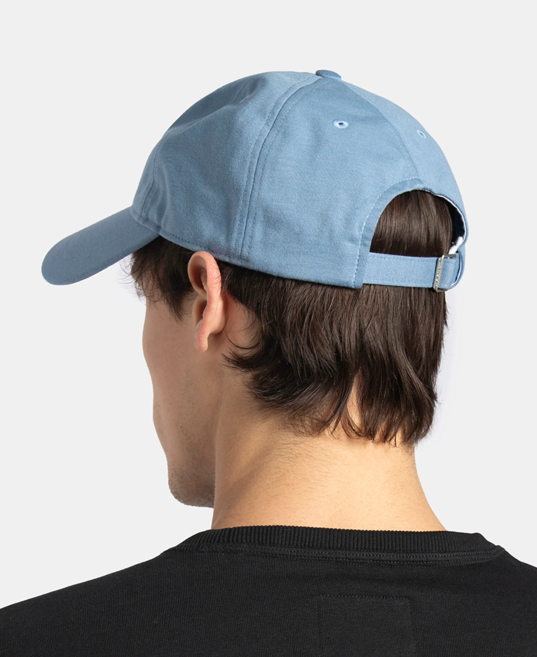 Microfiber Blend Solid Cap with Adjustable Back Closure - Stormy Sea - Image 7
