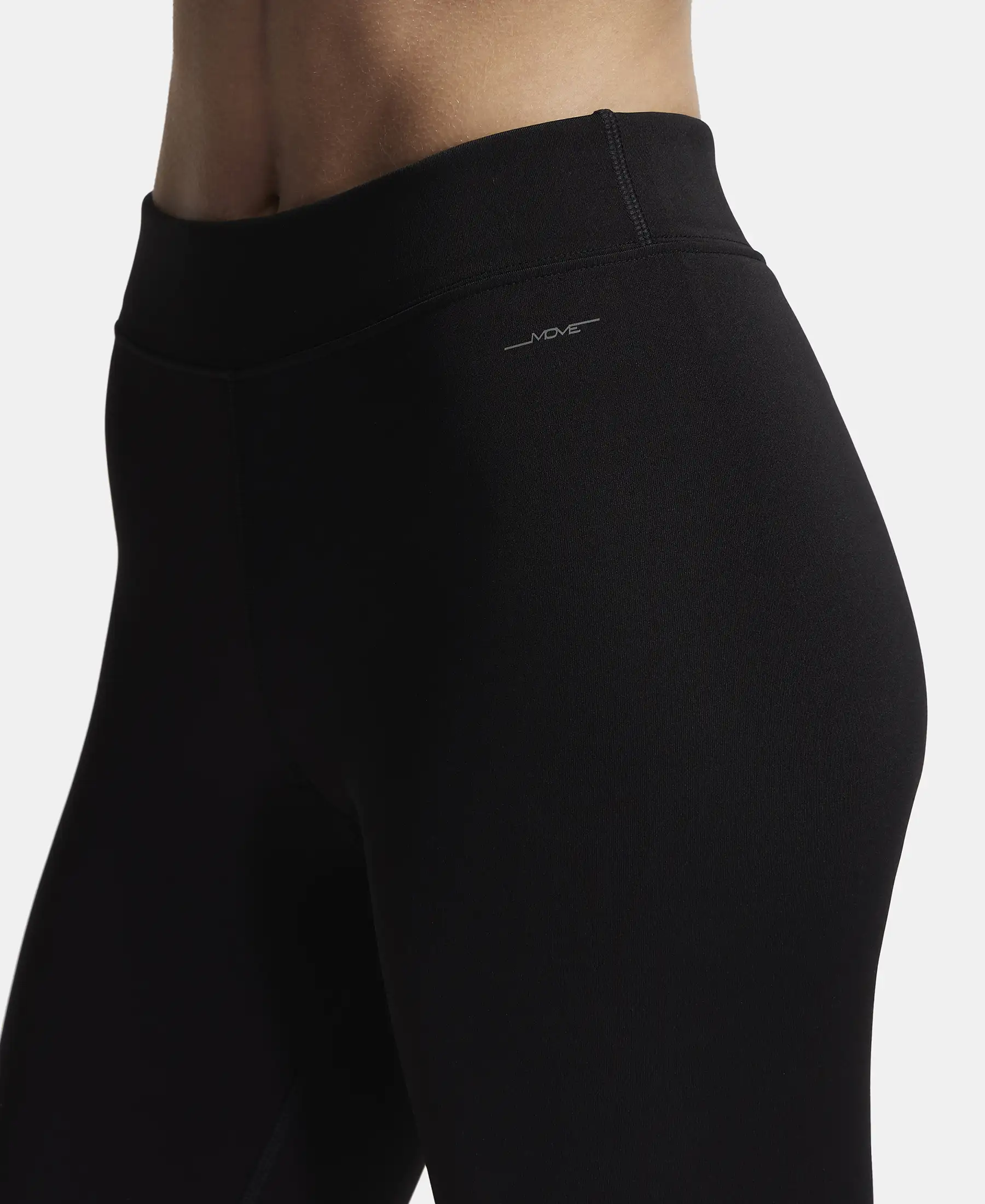 Microfiber Elastane Stretch Performance Leggings with Elasticated Waistband - Black - Image 7