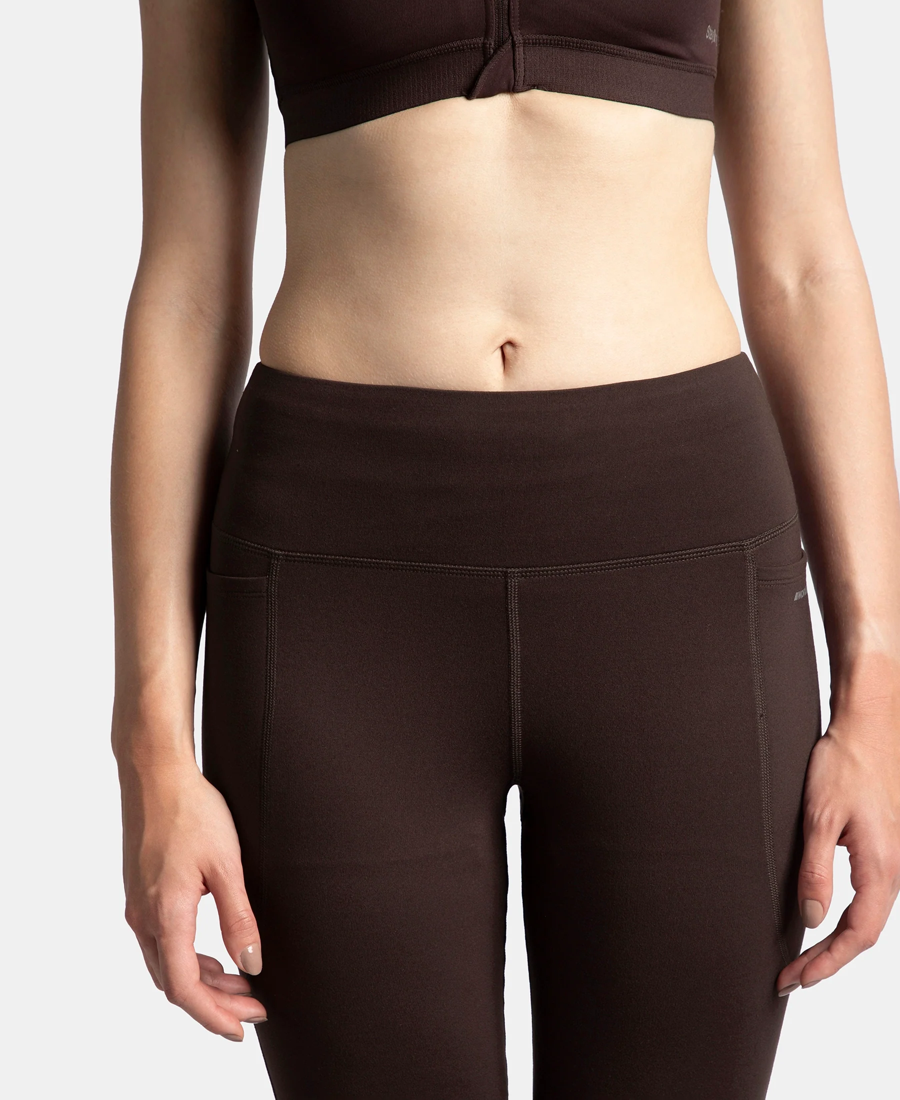 Microfiber Elastane Stretch Regular Fit Flared Pants with StayFresh Treatment - Coffee - Image 9