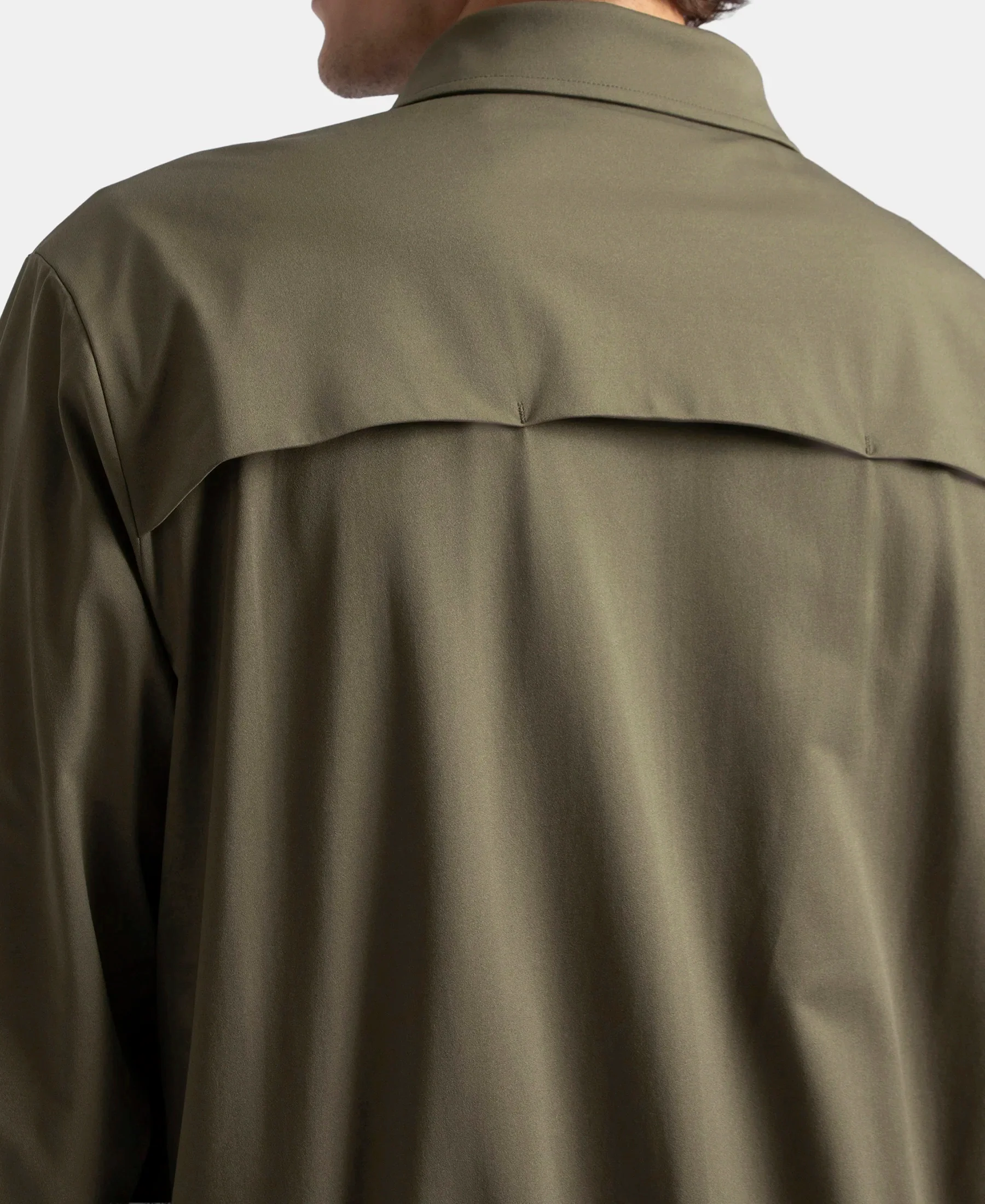 Microfiber Fabric 4 Pocket Full Zip Closure Shacket - Green - Image 8