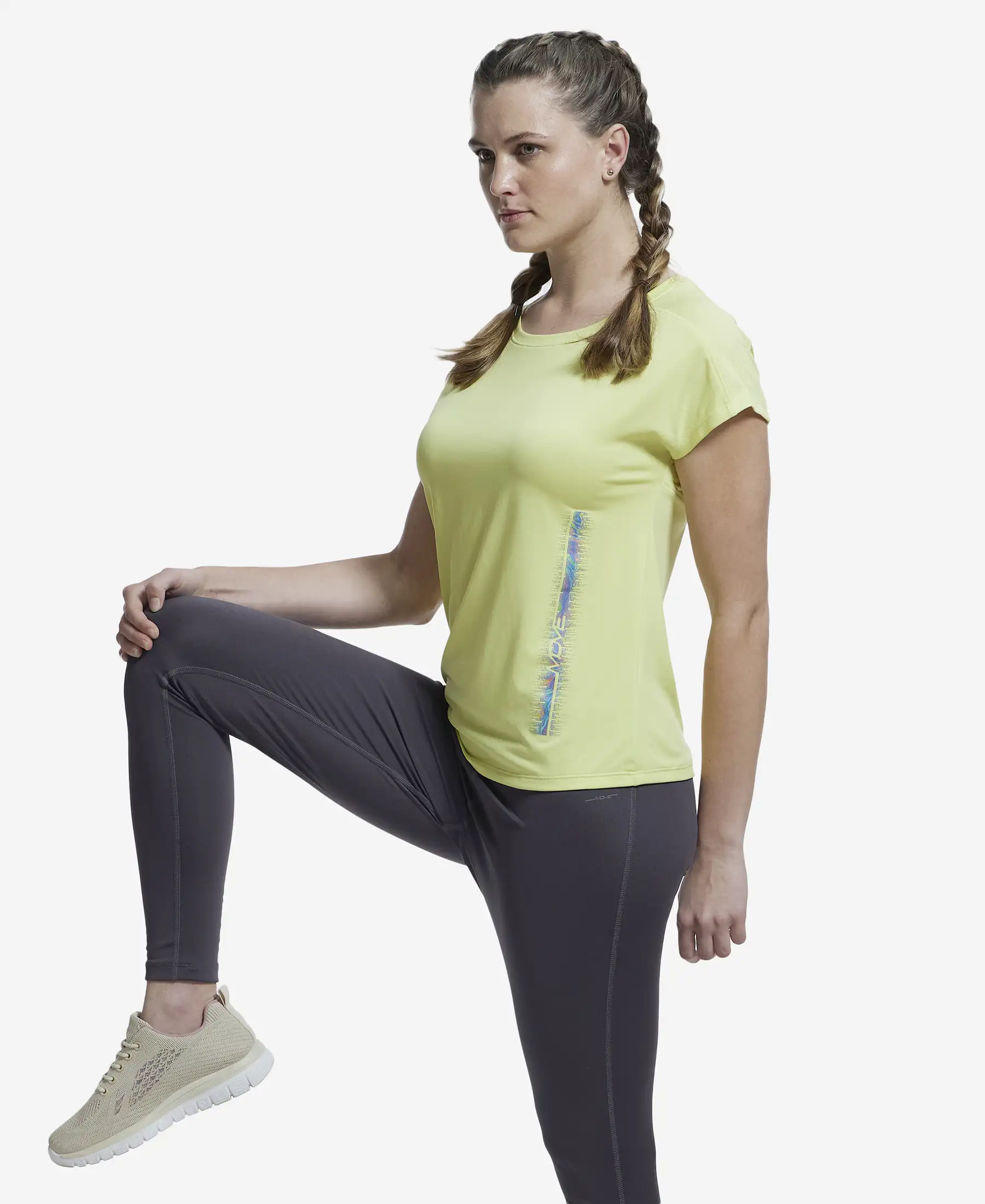 Microfiber Fabric Breathable Mesh Relaxed Fit Graphic Printed Round Neck Half Sleeve T-Shirt - Daiquiri Green - Image 6