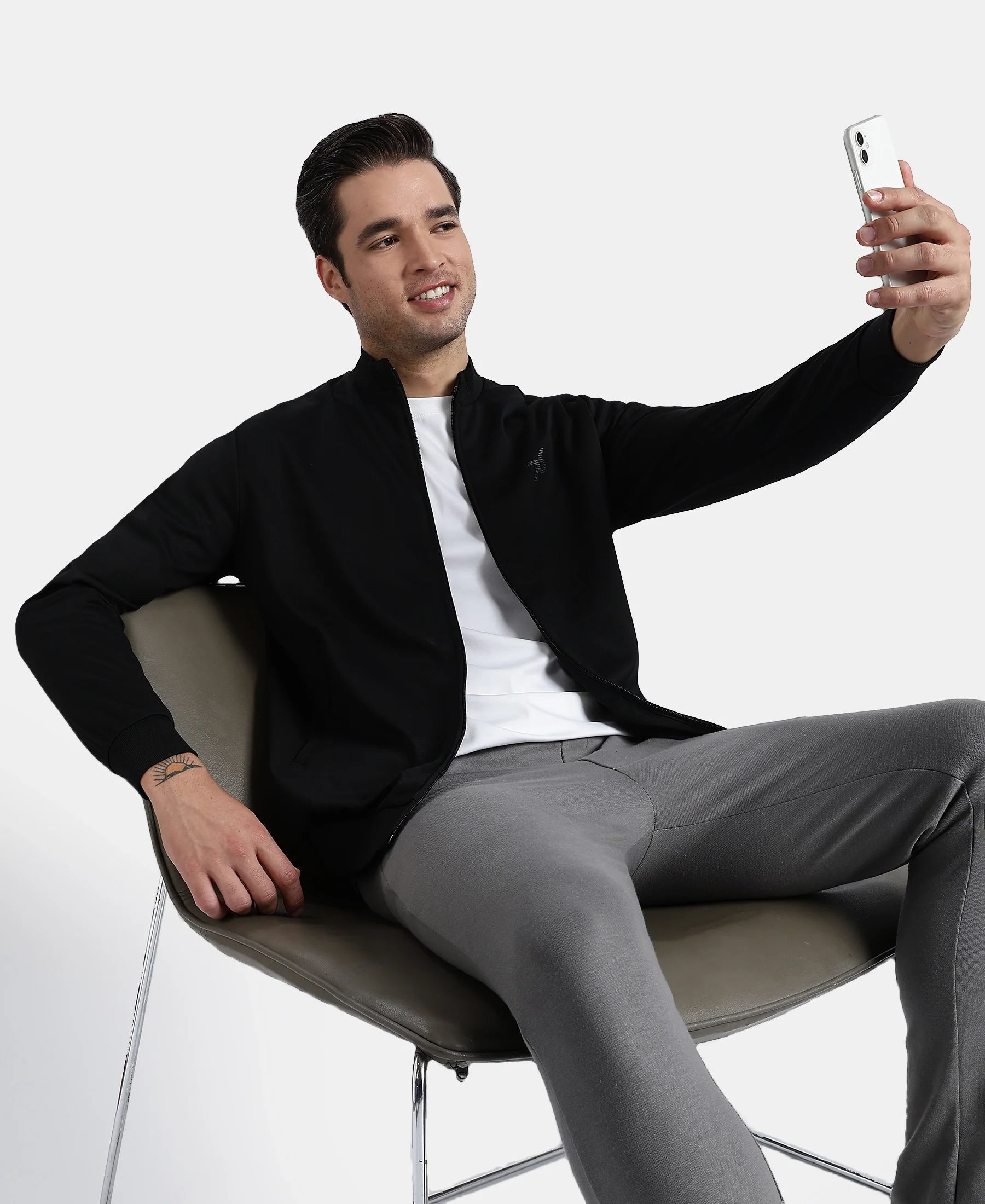 Microfiber Fabric Jacket with StayFresh Treatment - Black - Image 6