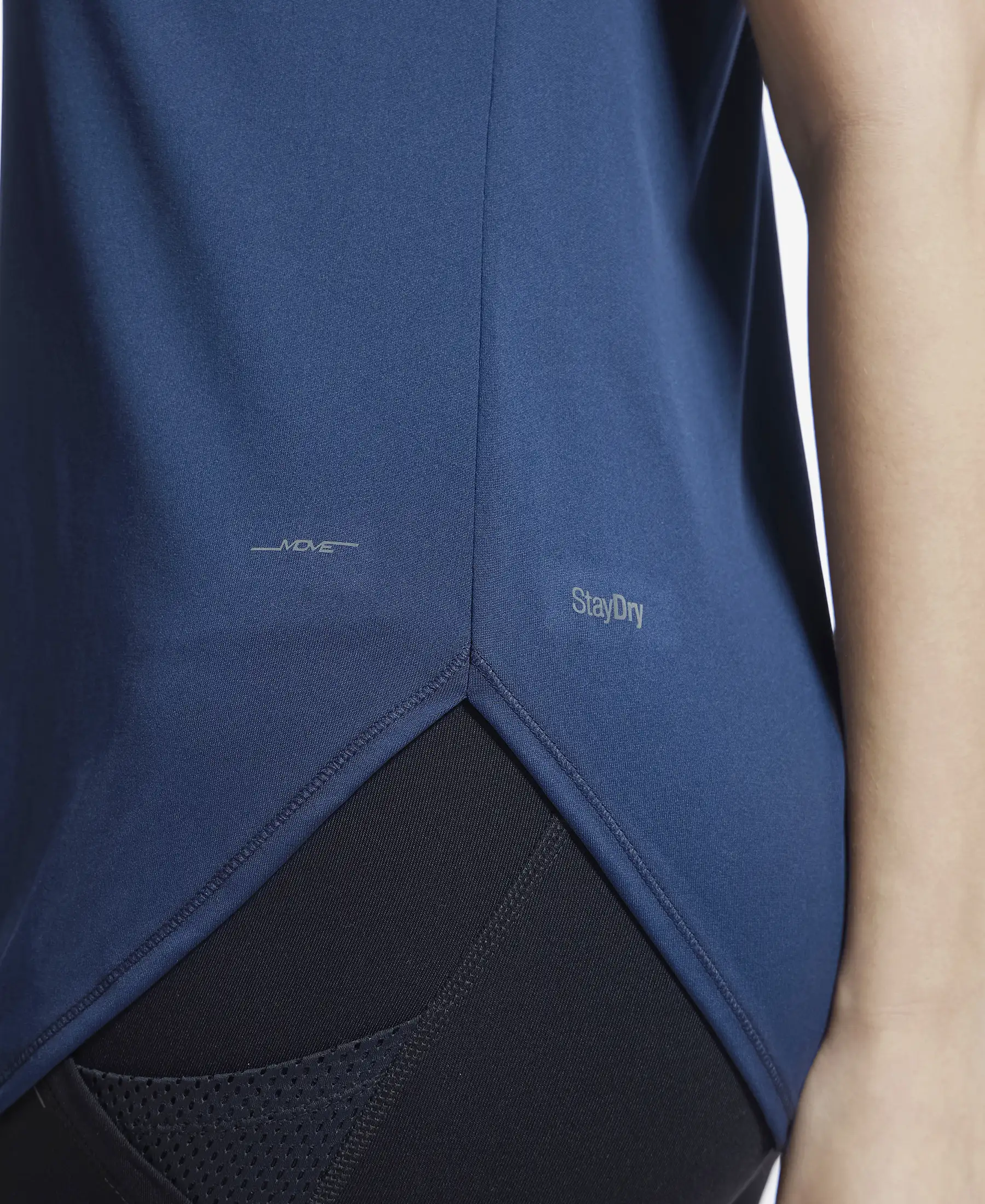 Microfiber Fabric Relaxed Fit Solid Curved Hem Styled Half Sleeve T-Shirt - Cosmic Sapphire - Image 7