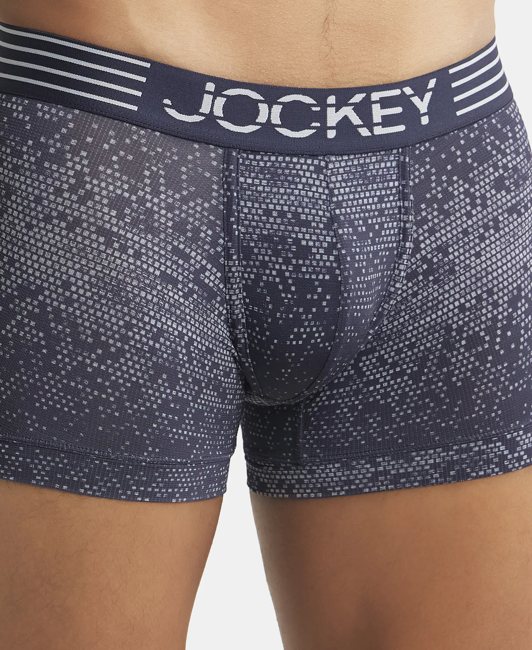 Microfiber Mesh Elastane Stretch Printed Performance Trunk with StayDry Technology - True Navy - Image 6