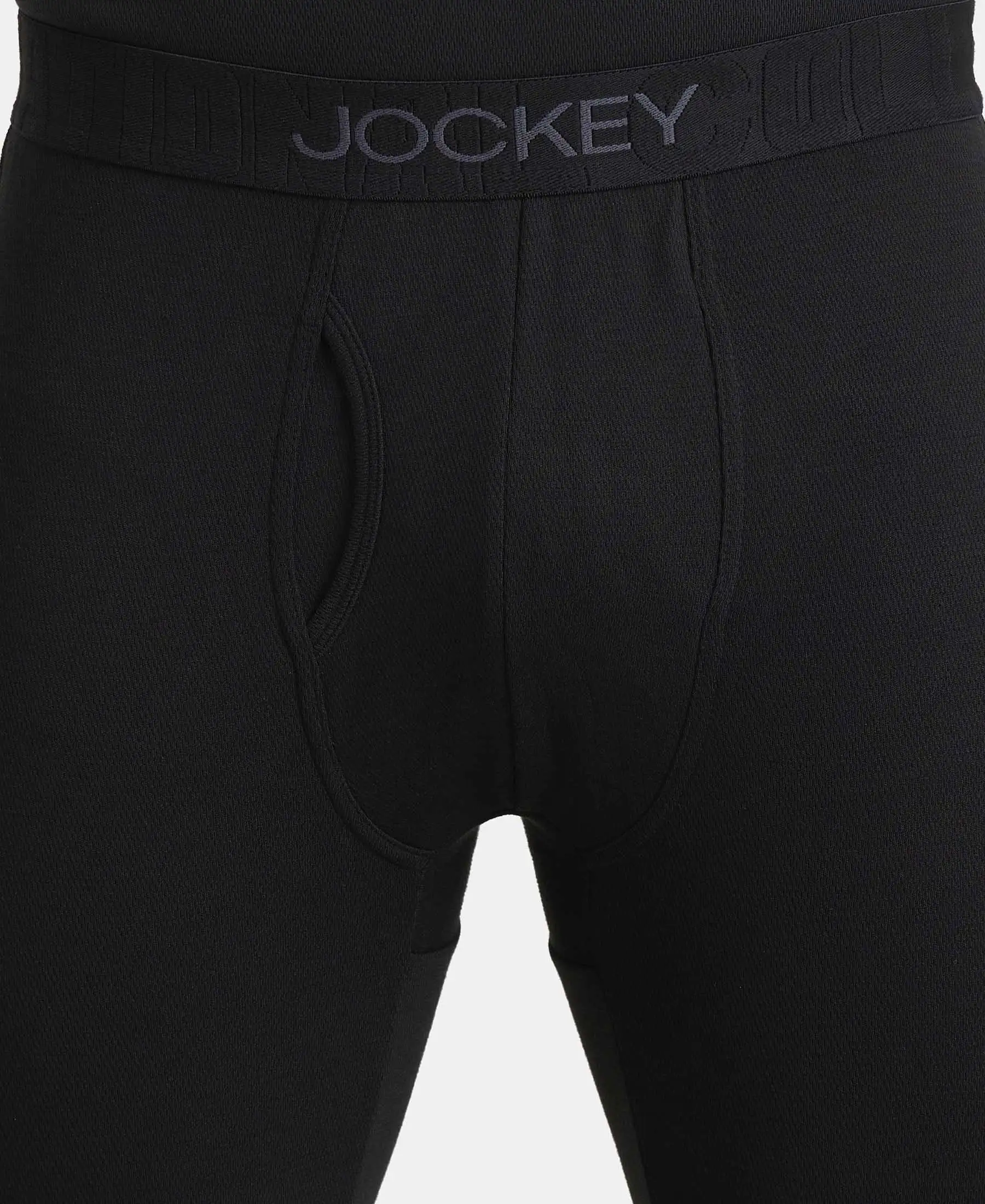 Ultra Warmth Soft Touch Microfiber Elastane Stretch Fleece Fabric Thermal Long John with StayWarm Technology - Black - Image 7