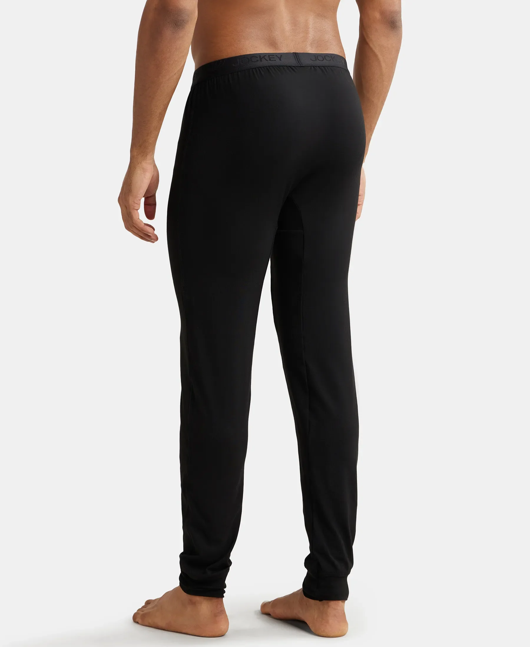 Warmth Soft Touch Microfiber Elastane Stretch Thermal Long Johns with StayWarm Technology - Black - Image 3