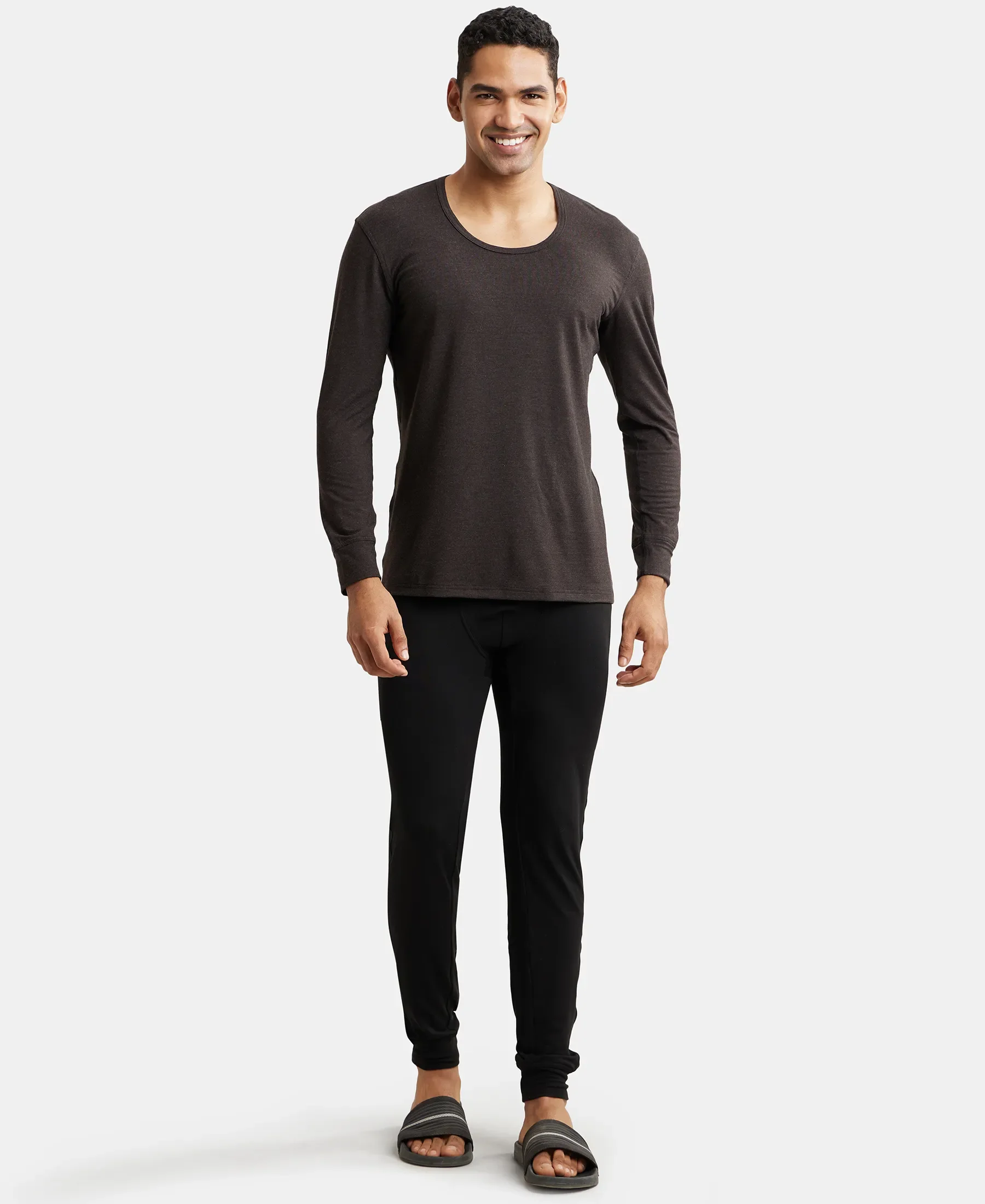 Warmth Soft Touch Microfiber Elastane Stretch Thermal Long Johns with StayWarm Technology - Black - Image 4