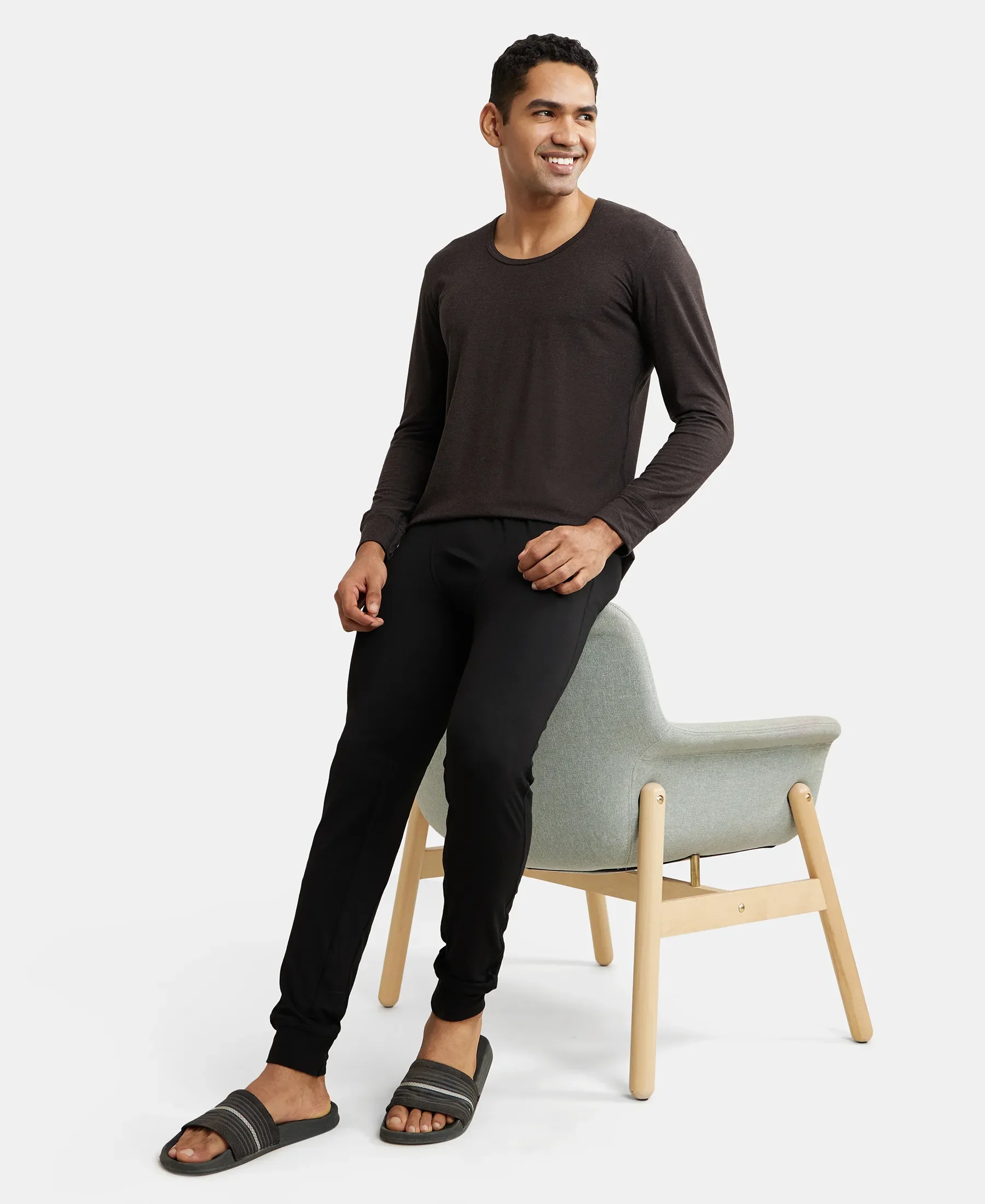 Warmth Soft Touch Microfiber Elastane Stretch Thermal Long Johns with StayWarm Technology - Black - Image 6