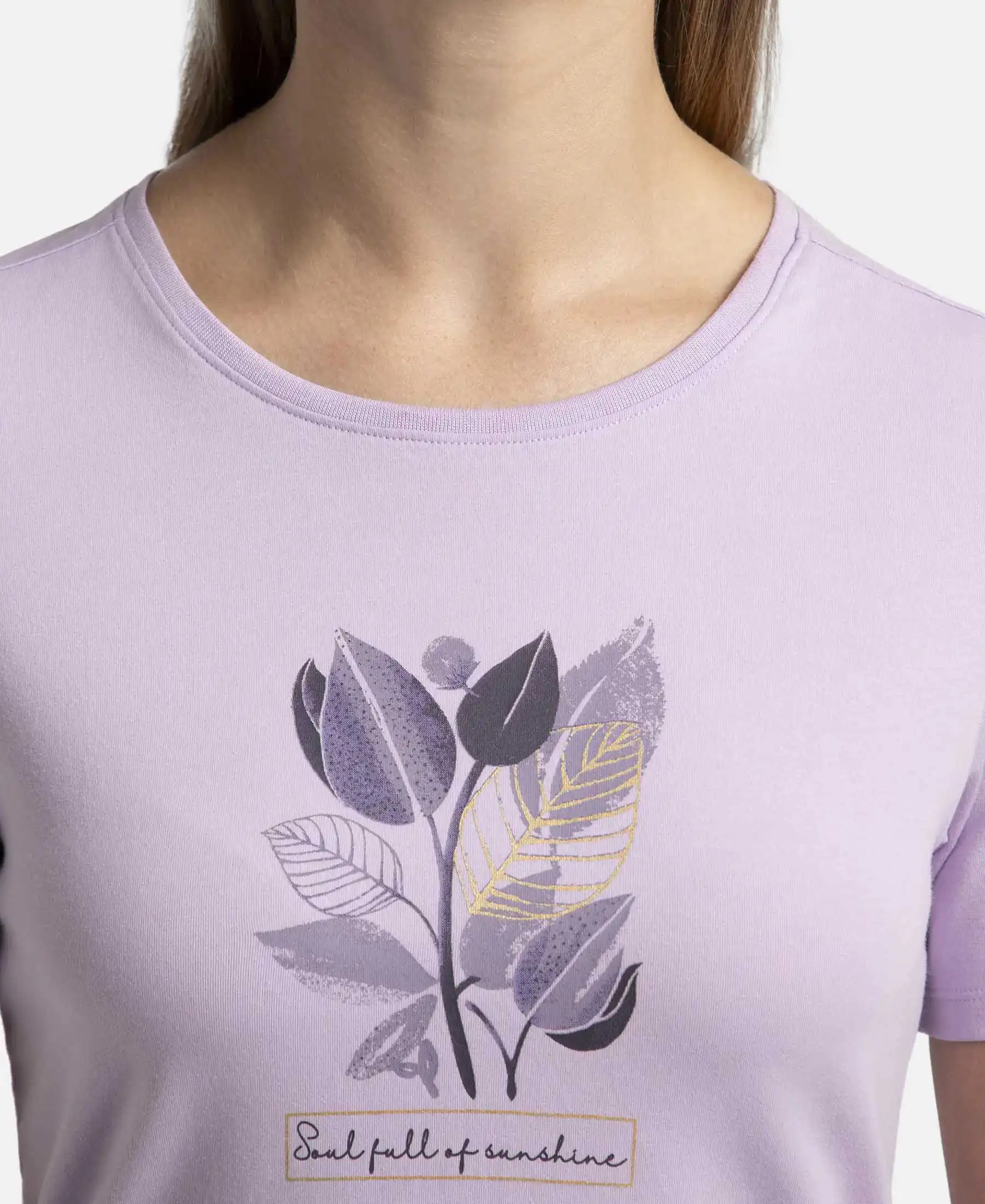 Super Combed Cotton Elastane Stretch Regular Fit Graphic Printed Round Neck Half Sleeve T-Shirt  - Orchid Bloom - Image 7