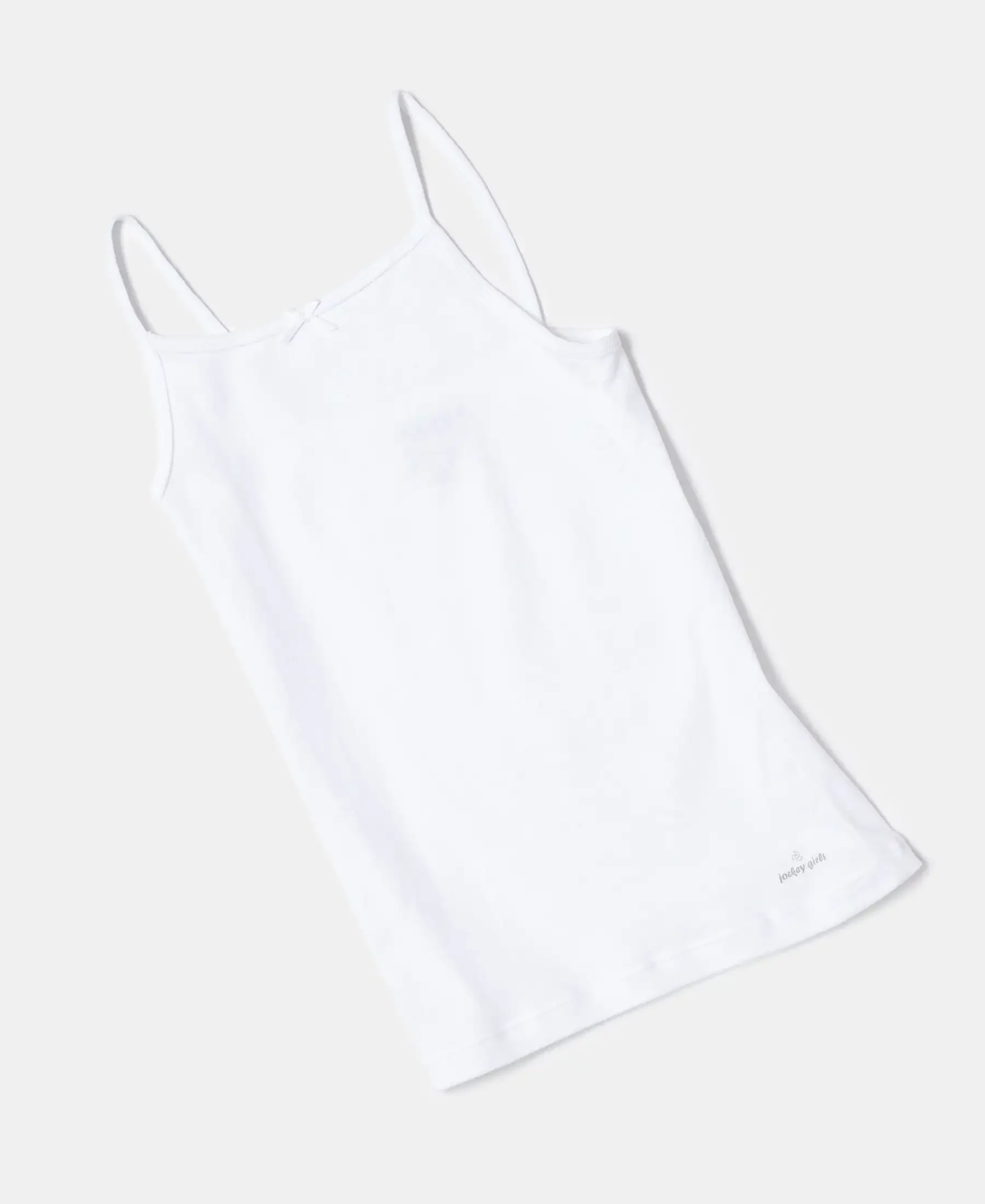 Super Combed Cotton Rib Fabric Camisole with Regular Straps - White - Image 4