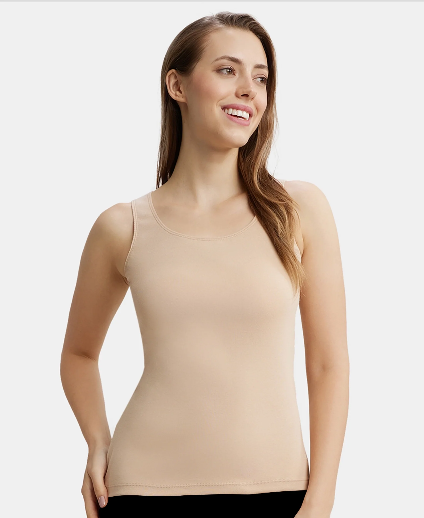 Super Combed Cotton Rib Fabric Inner Tank Top With StayFresh Treatment - Light Skin - Image 5