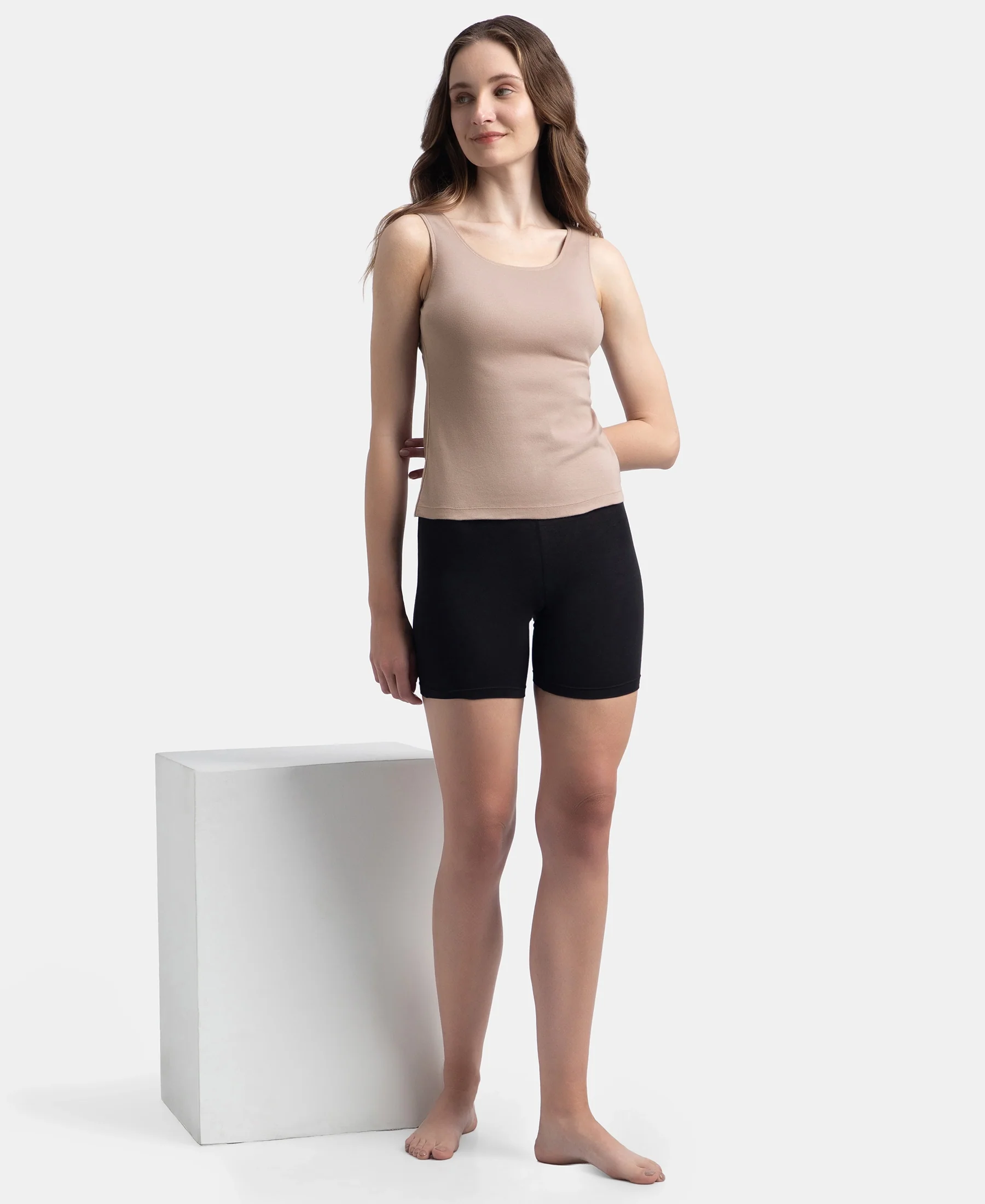 Super Combed Cotton Rib Fabric Inner Tank Top With StayFresh Treatment - Mocha - Image 6