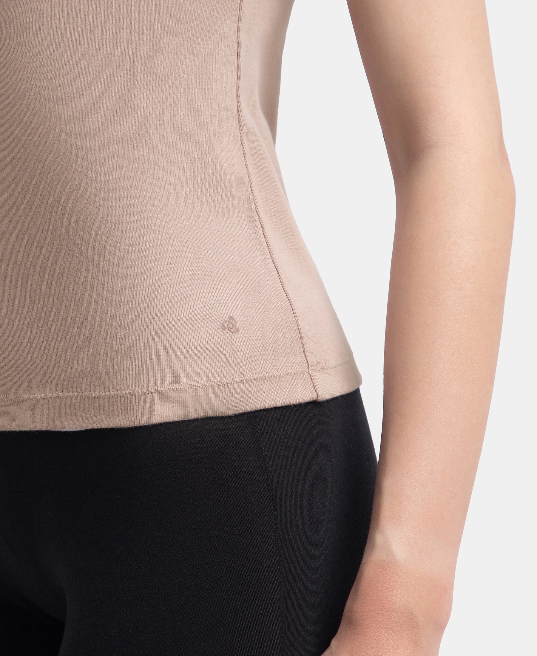 Super Combed Cotton Rib Fabric Inner Tank Top With StayFresh Treatment - Mocha - Image 8