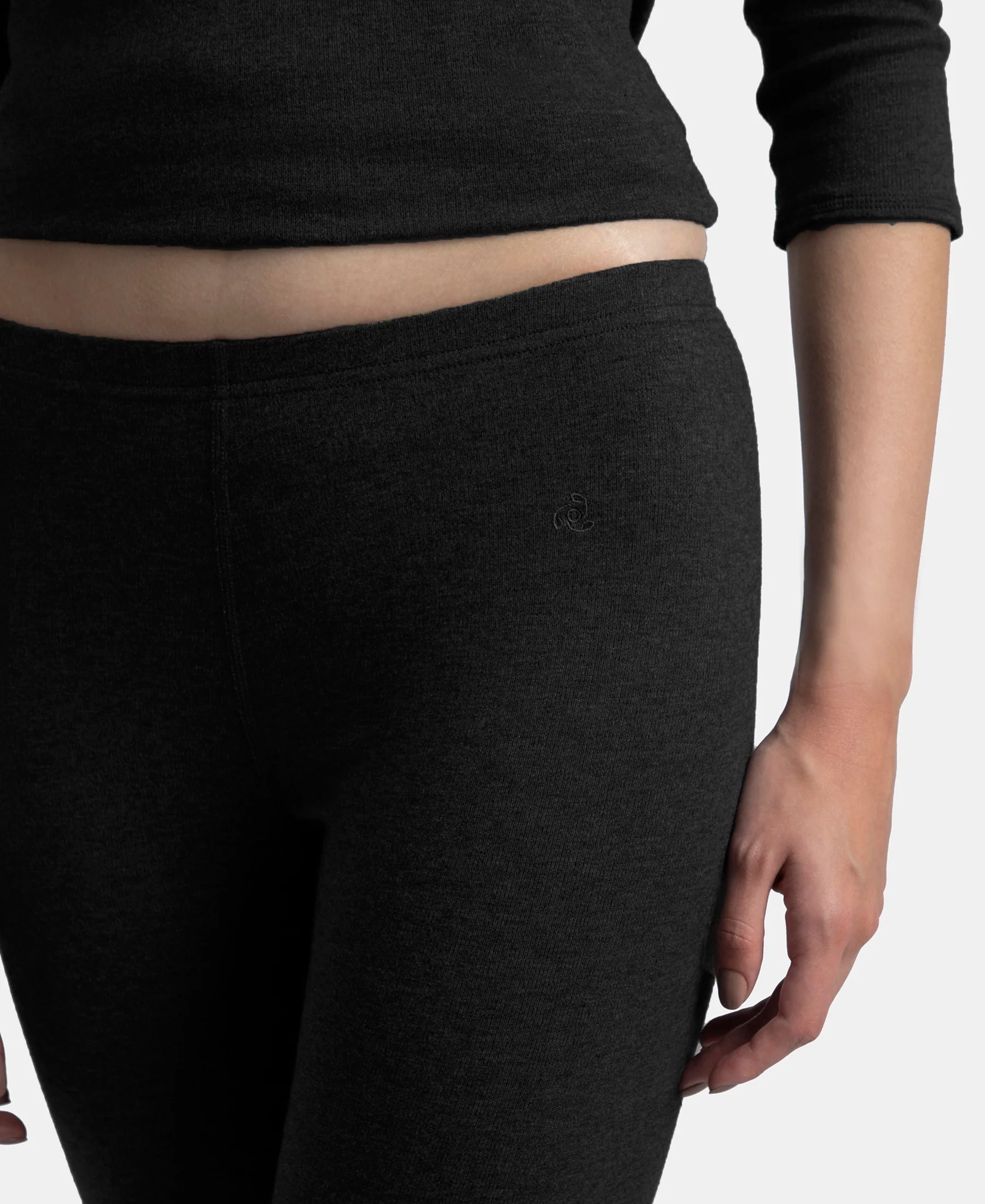 Super Warm Super Combed Cotton Rich Brushed Fabric Thermal Leggings with StayWarm Technology - Black - Image 7