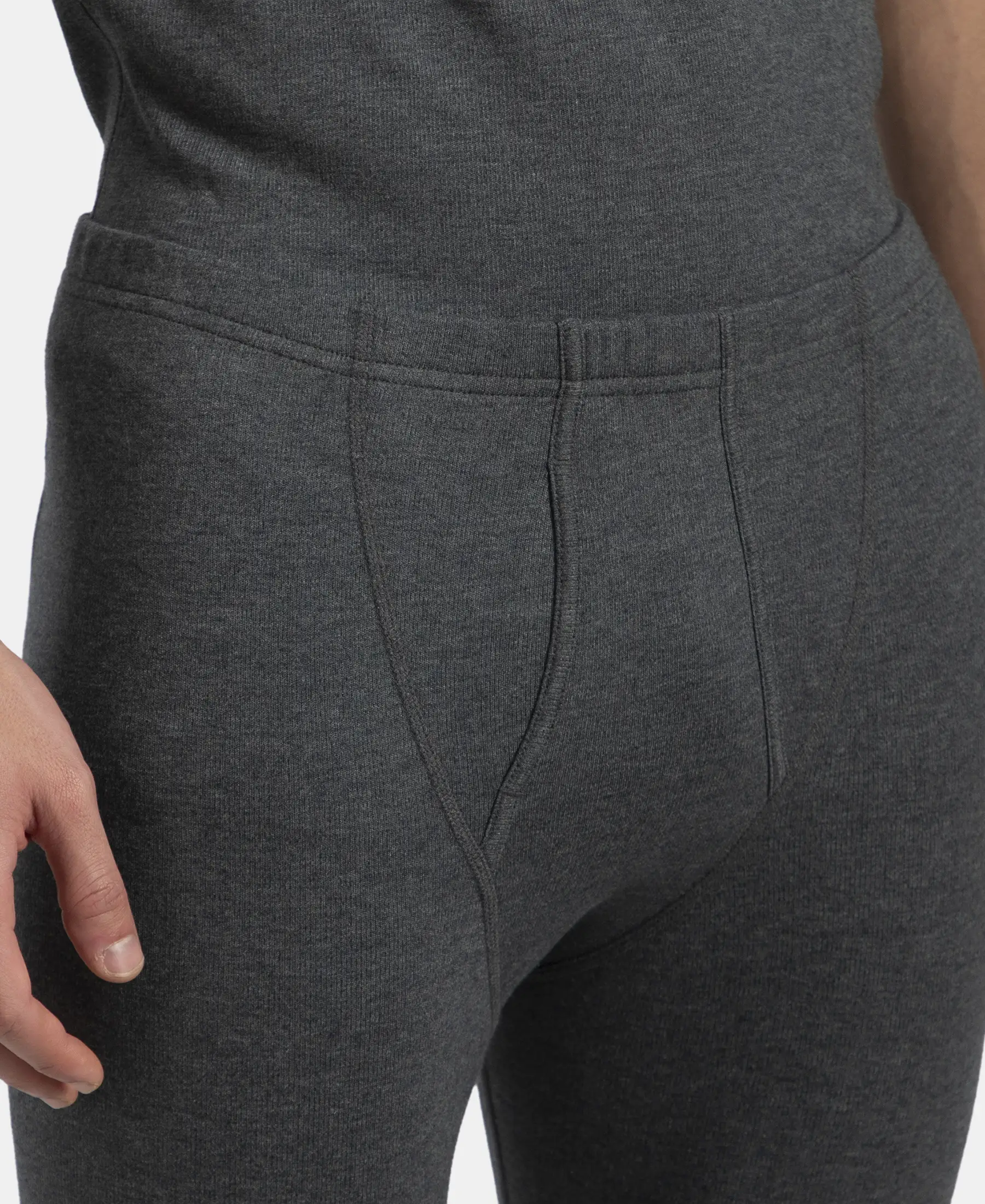 Super Warm Super Combed Cotton Rich Brushed Fabric Thermal Long John with StayWarm Technology - Charcoal Melange - Image 7