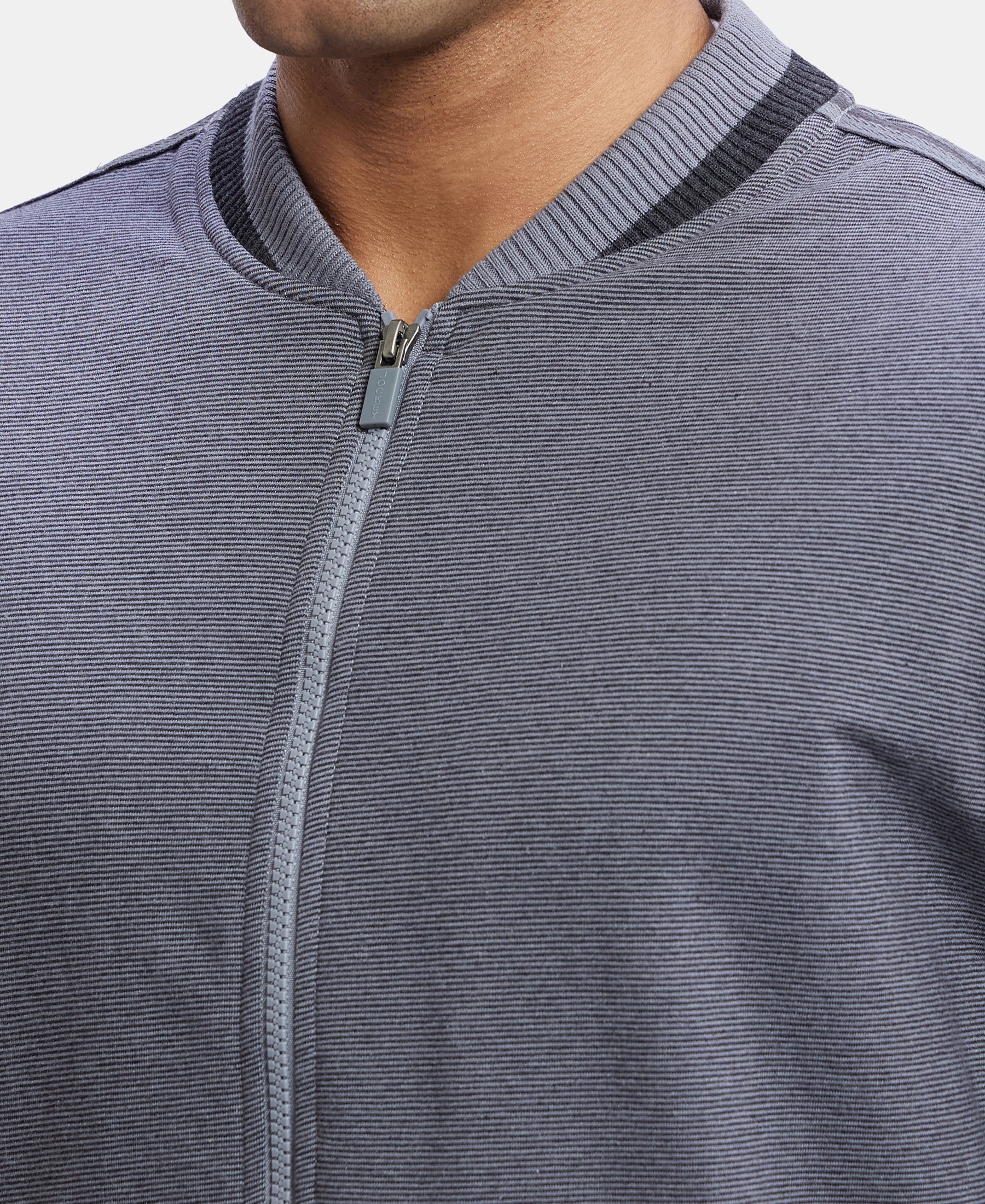Super Combed Cotton Rich Fleece Jacket With StayWarm Technology - Performance Grey & Charcoal Melange - Image 7