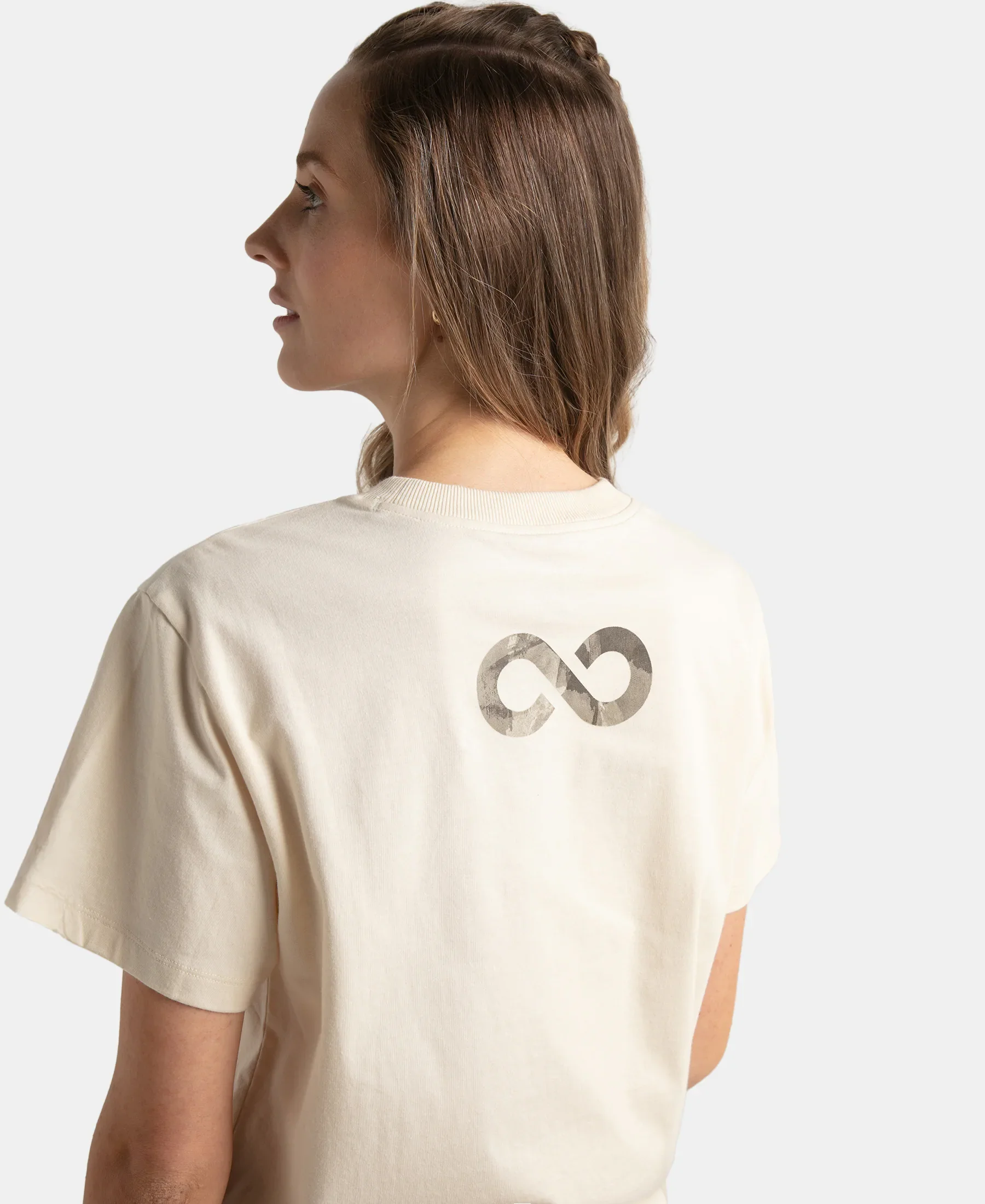 Super Combed Cotton Rich Oversized Graphic Print T-Shirt with Drop Shoulder Styling - Snow White - Image 9