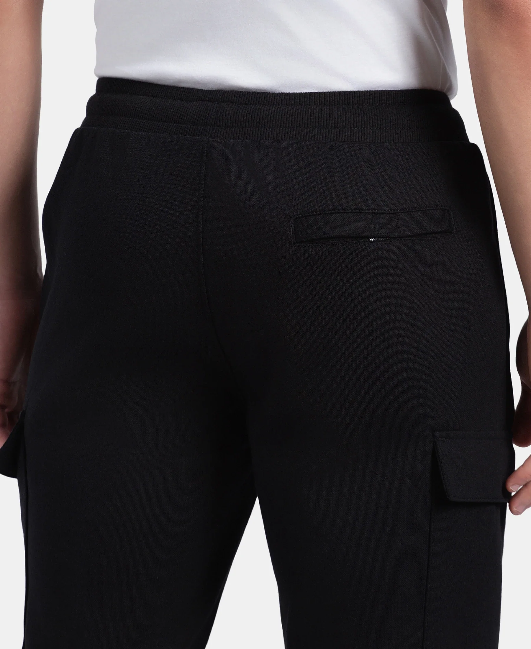 Super Combed Cotton Rich Regular Fit Cargo Pocket Shorts - Black - Image 8