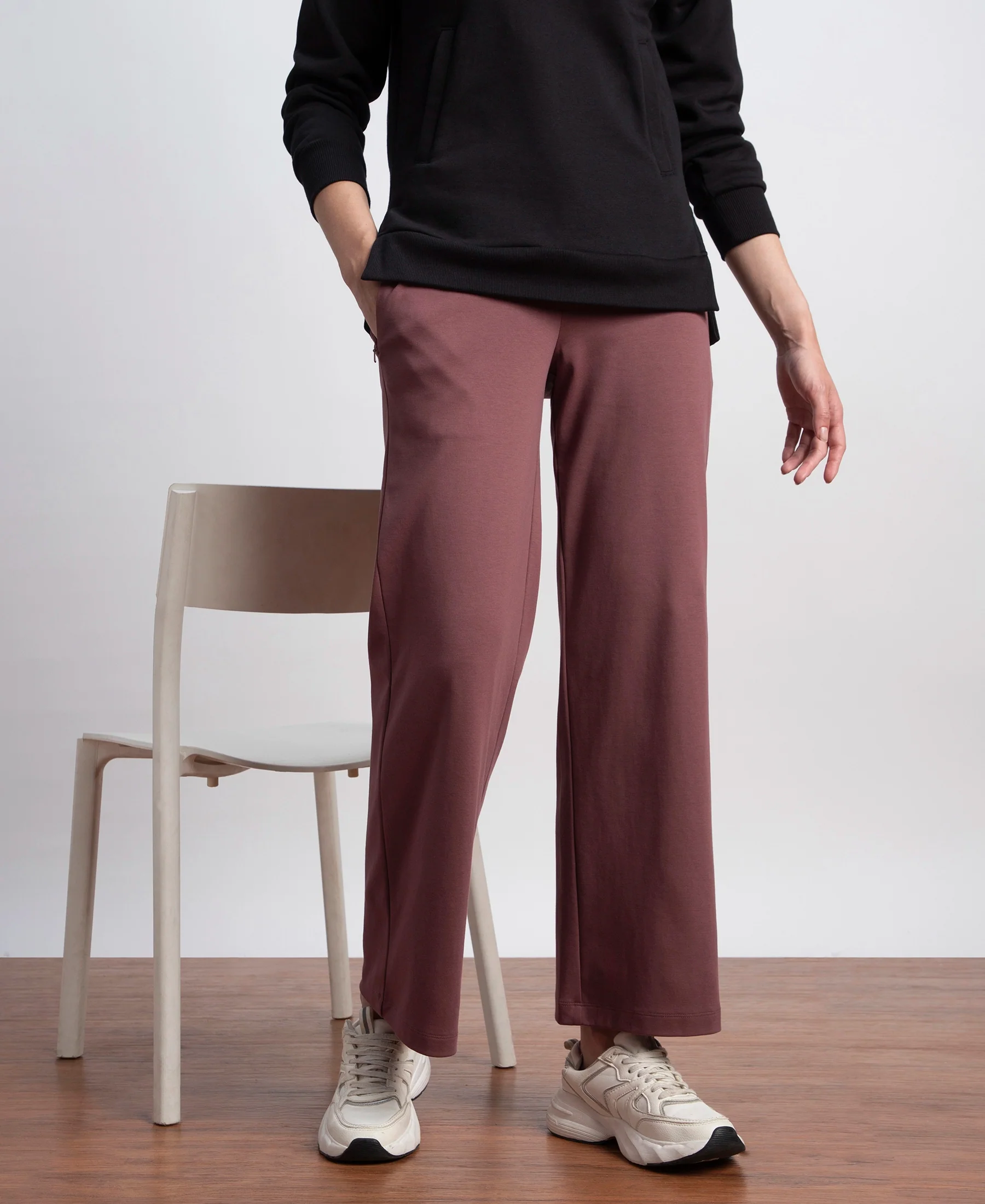 Super Combed Cotton Rich Relaxed Fit Wide Leg Pants with Zipper Pockets - Wild Ginger - Image 5