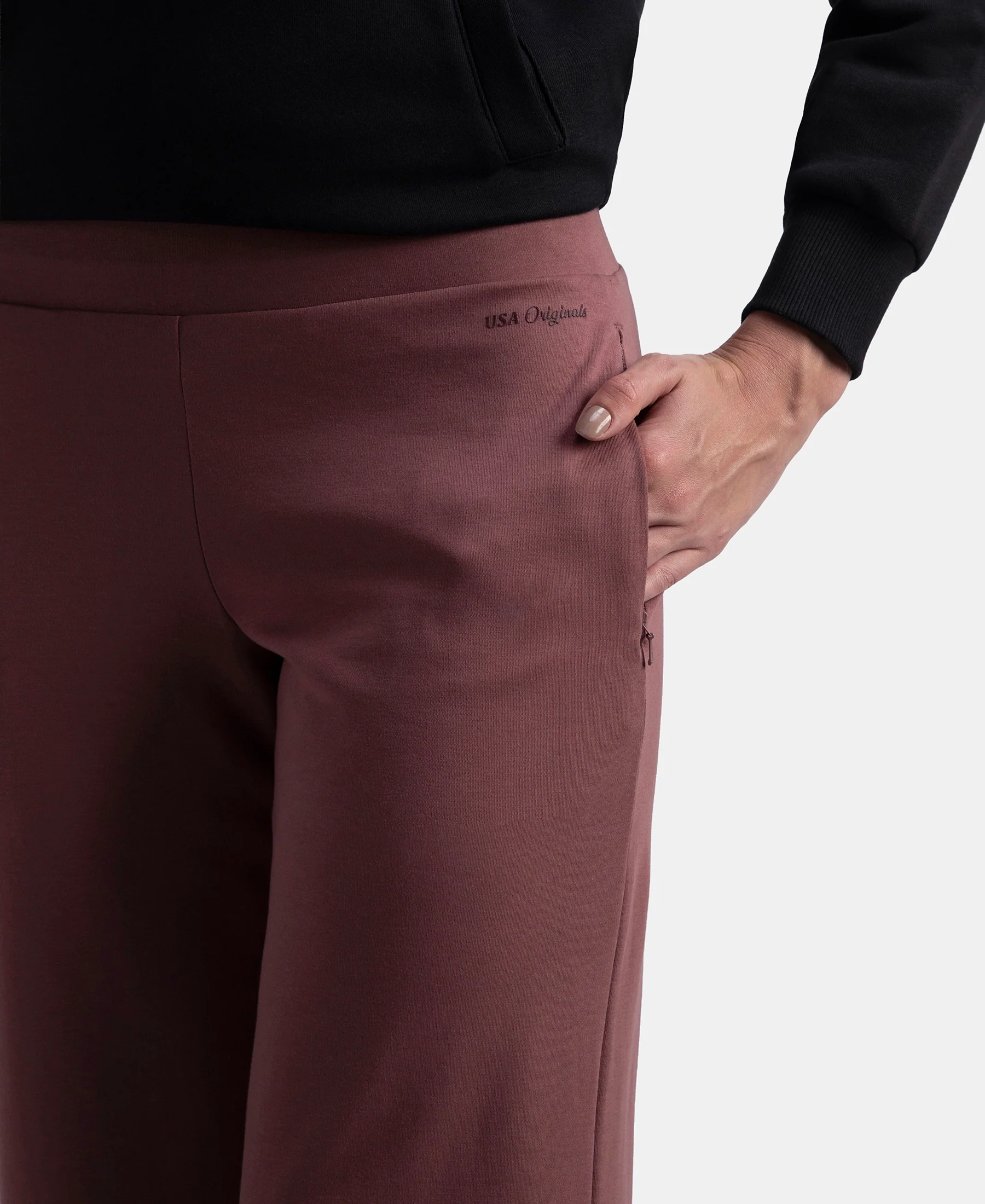 Super Combed Cotton Rich Relaxed Fit Wide Leg Pants with Zipper Pockets - Wild Ginger - Image 7