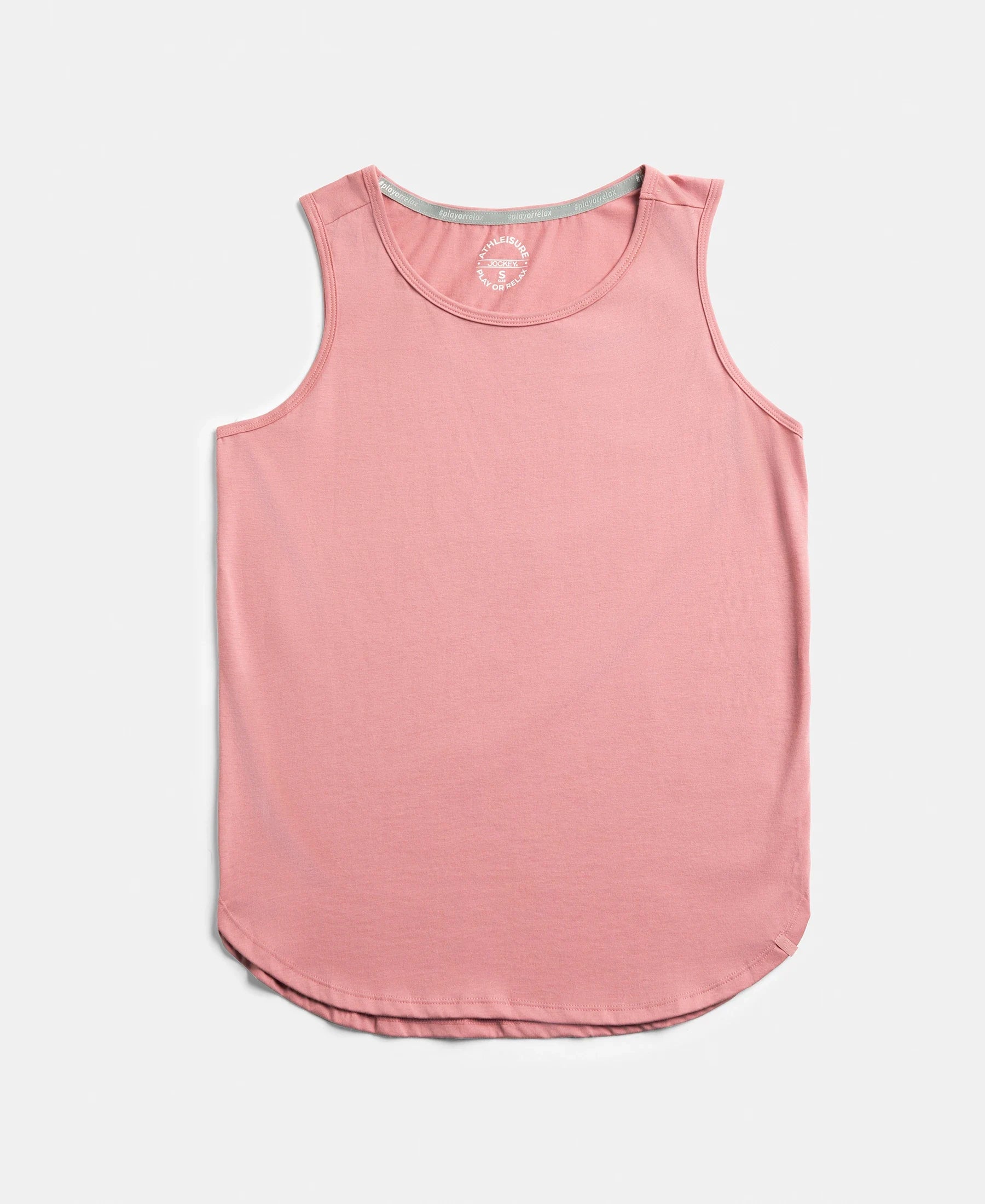 Super Combed Cotton Rich Solid Curved Hem Styled Tank Top - Brandied Apricot - Image 7