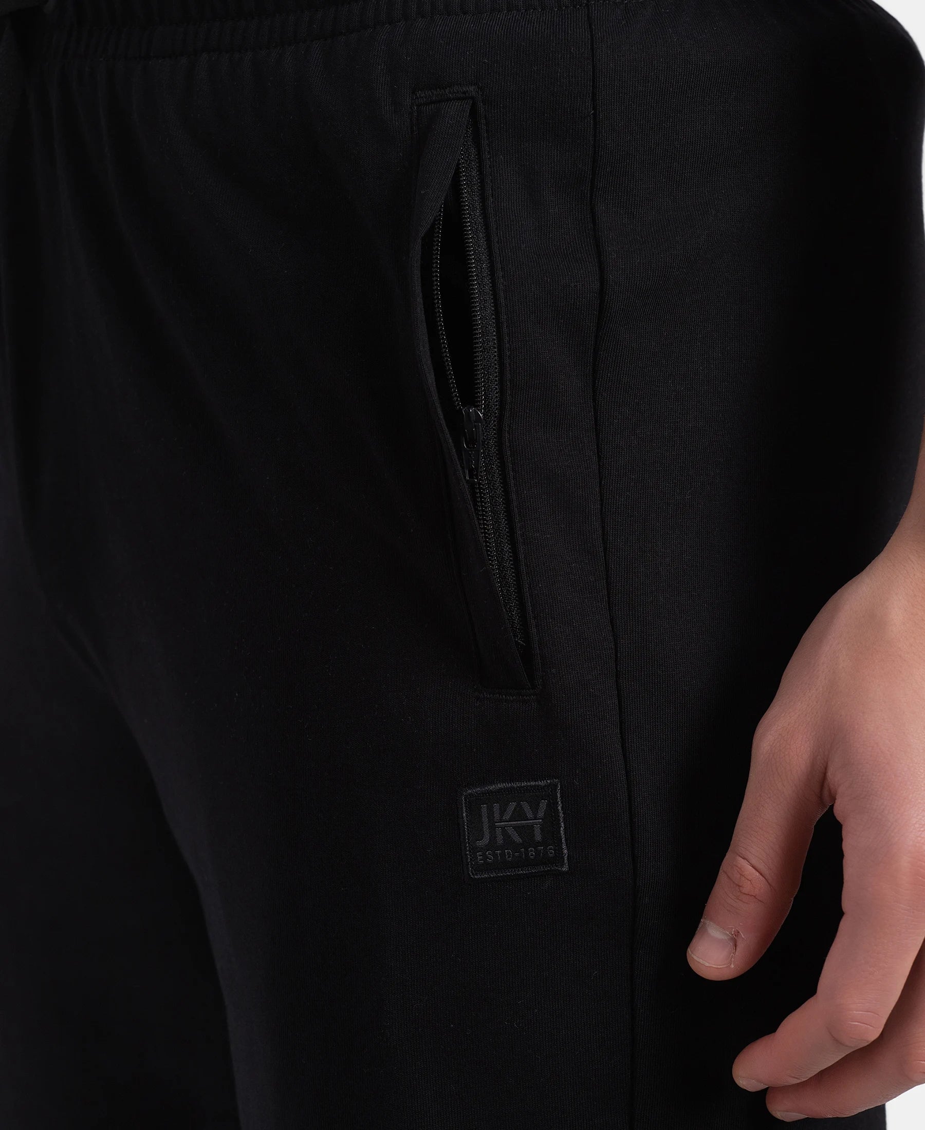 Super Combed Cotton Rich Straight Fit Shorts with Zipper Pockets - Black & Performance Grey - Image 9