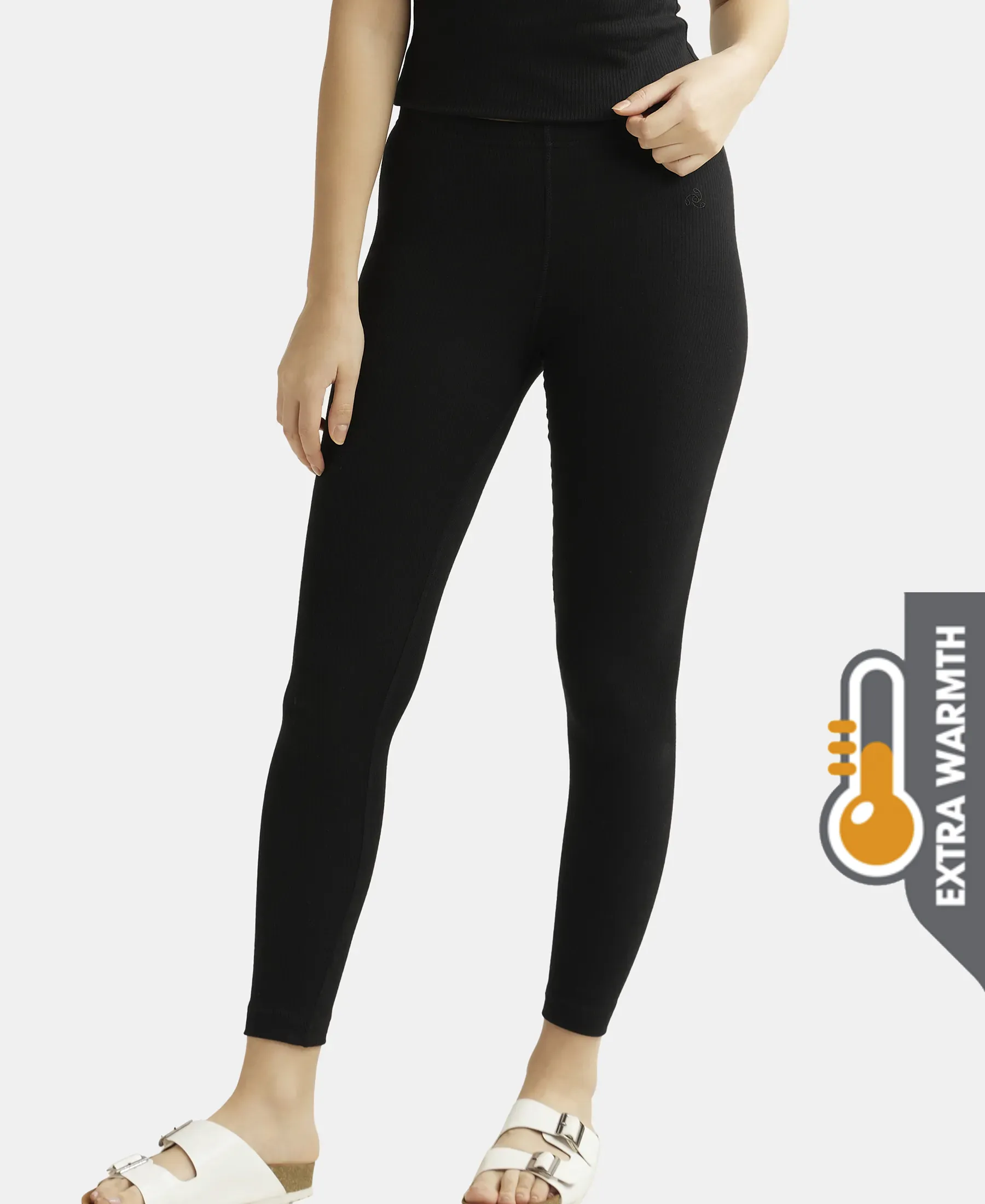 Extra Warmth Super Combed Cotton Rich Thermal Leggings with StayWarm Technology - Black - Image 5
