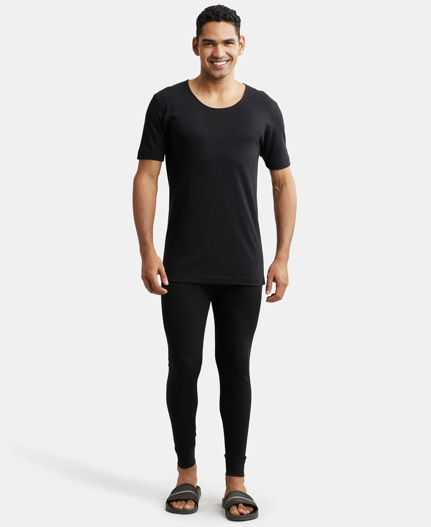 Extra Warmth Super Combed Cotton Rich Thermal Long Johns with StayWarm Technology - Black - Image 4