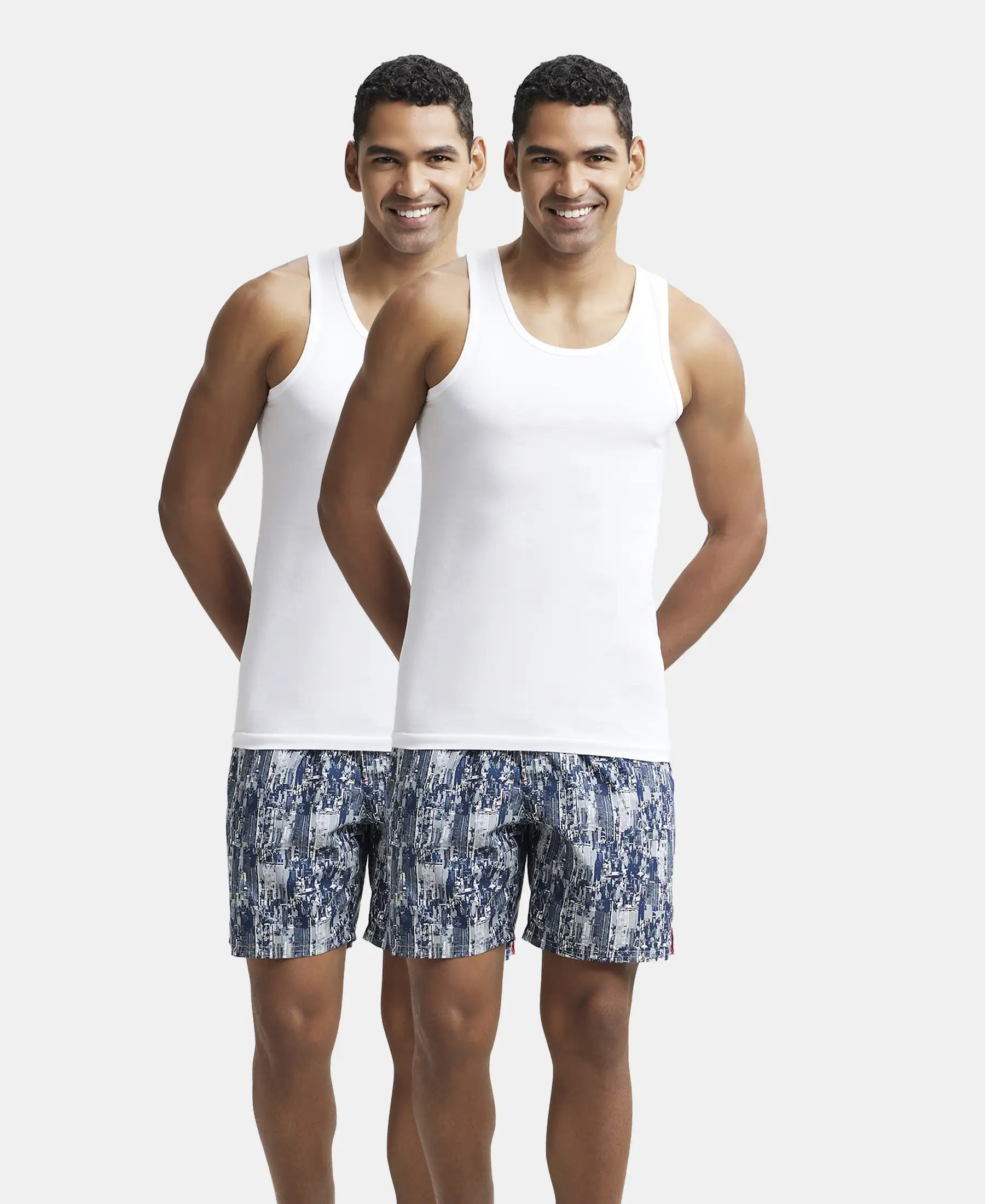 Super Combed Cotton Round Neck Sleeveless Vest - White (Pack of 2) - Image 5