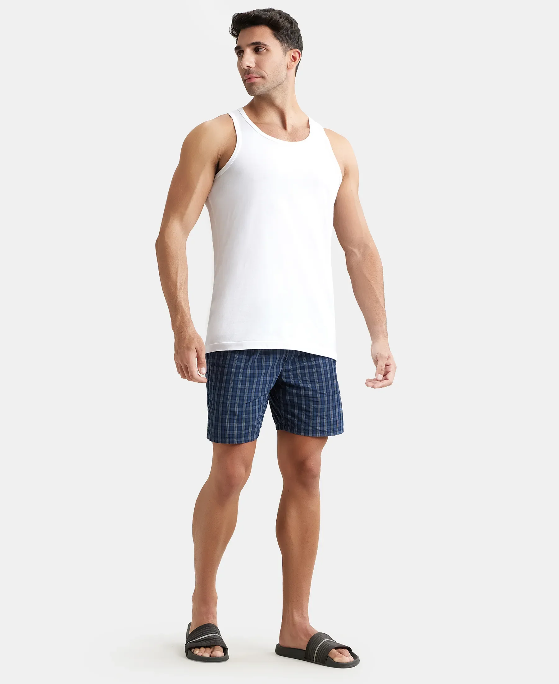 Super Combed Cotton Round Neck Sleeveless Vest - White (Pack of 3) - Image 4