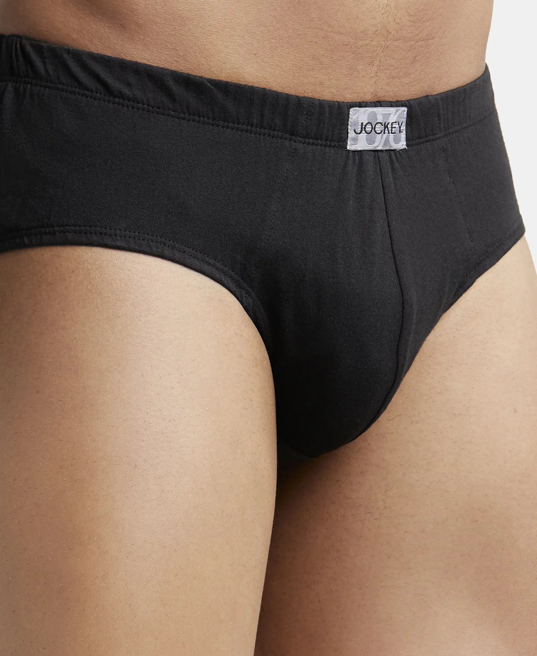 Super Combed Cotton Solid Brief with Ultrasoft Concealed Waistband - Black (Pack of 3) - Image 8