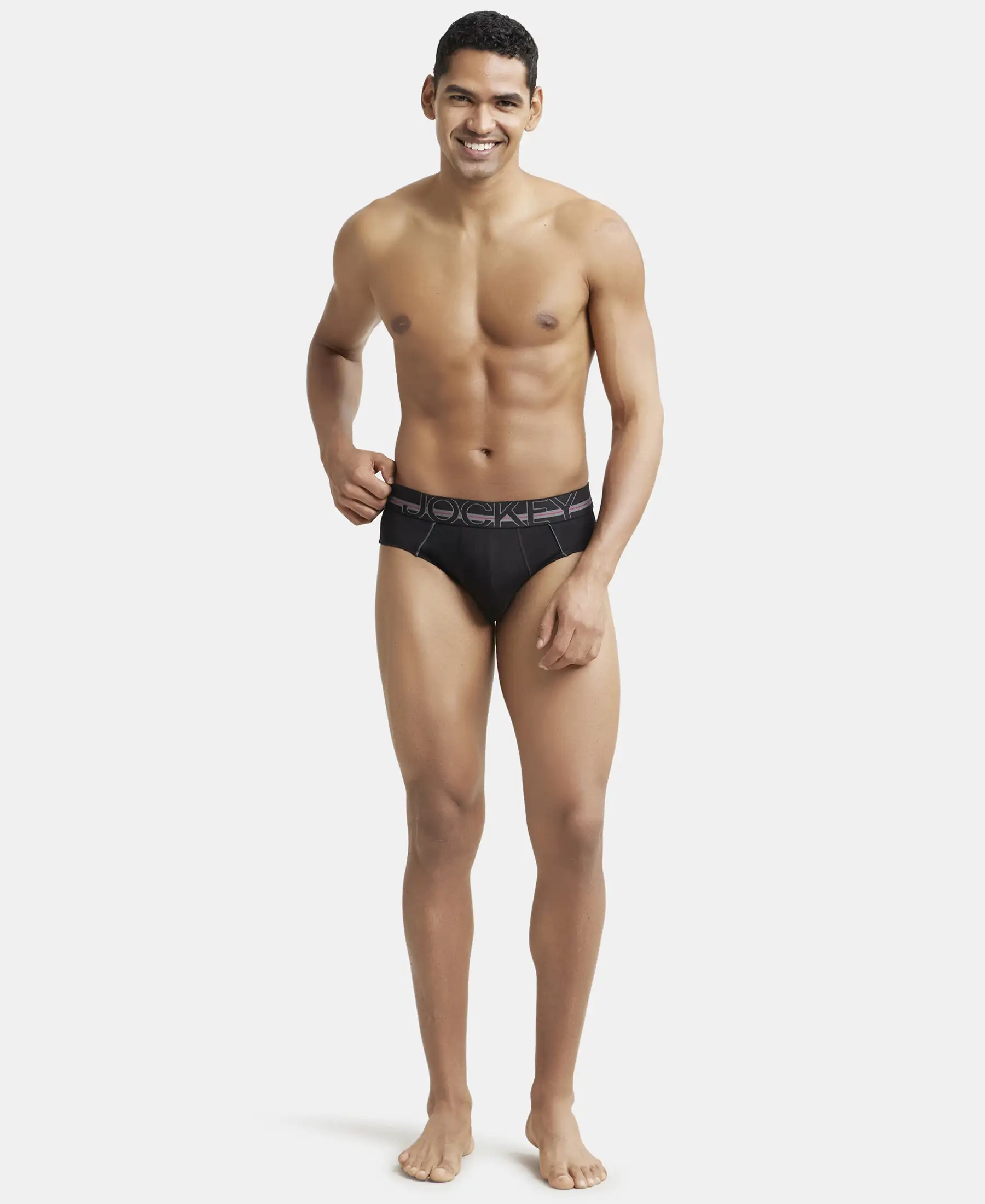 Super Combed Cotton Solid Brief with Ultrasoft Waistband - Black (Pack of 2) - Image 4