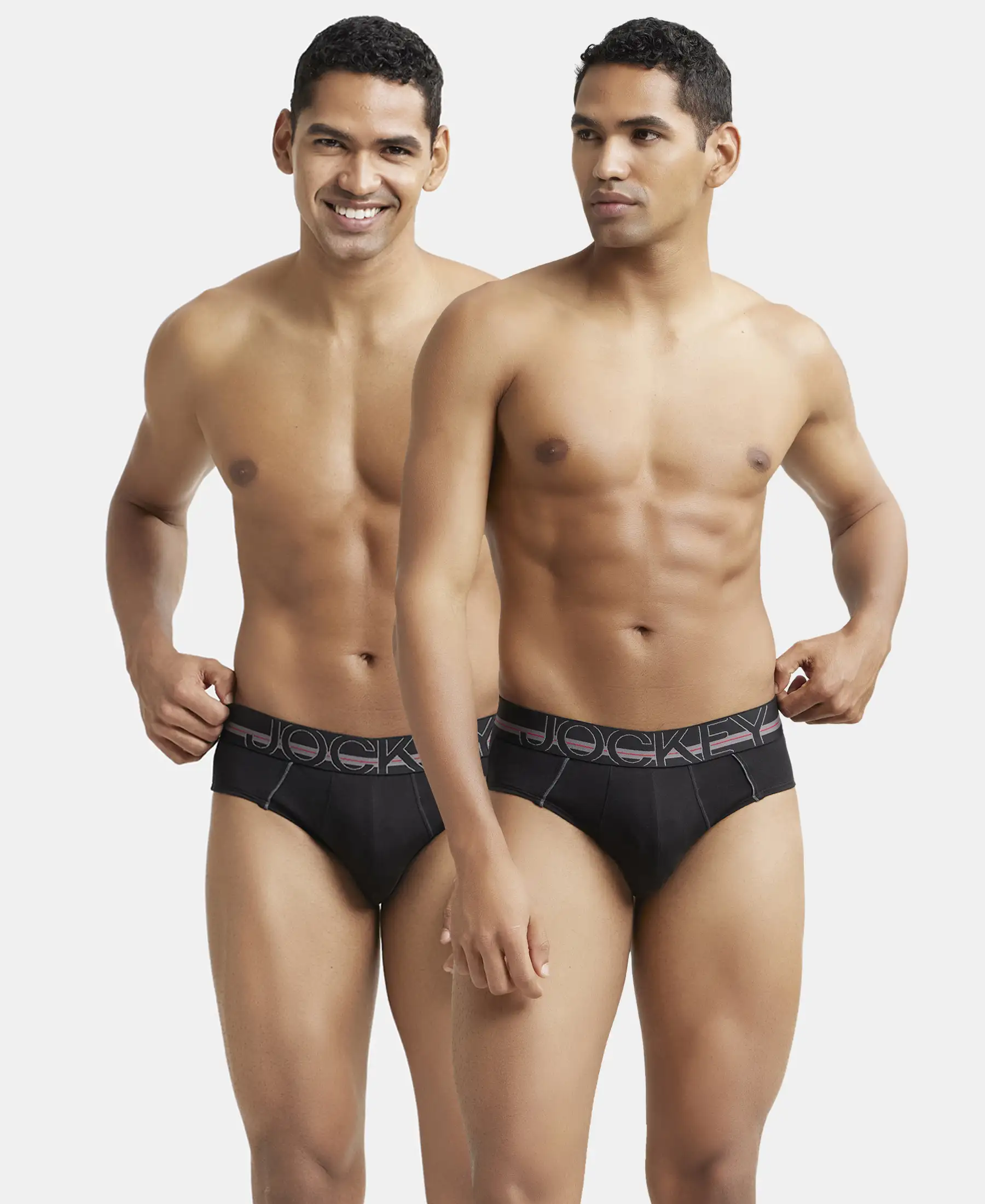 Super Combed Cotton Solid Brief with Ultrasoft Waistband - Black (Pack of 2) - Image 5