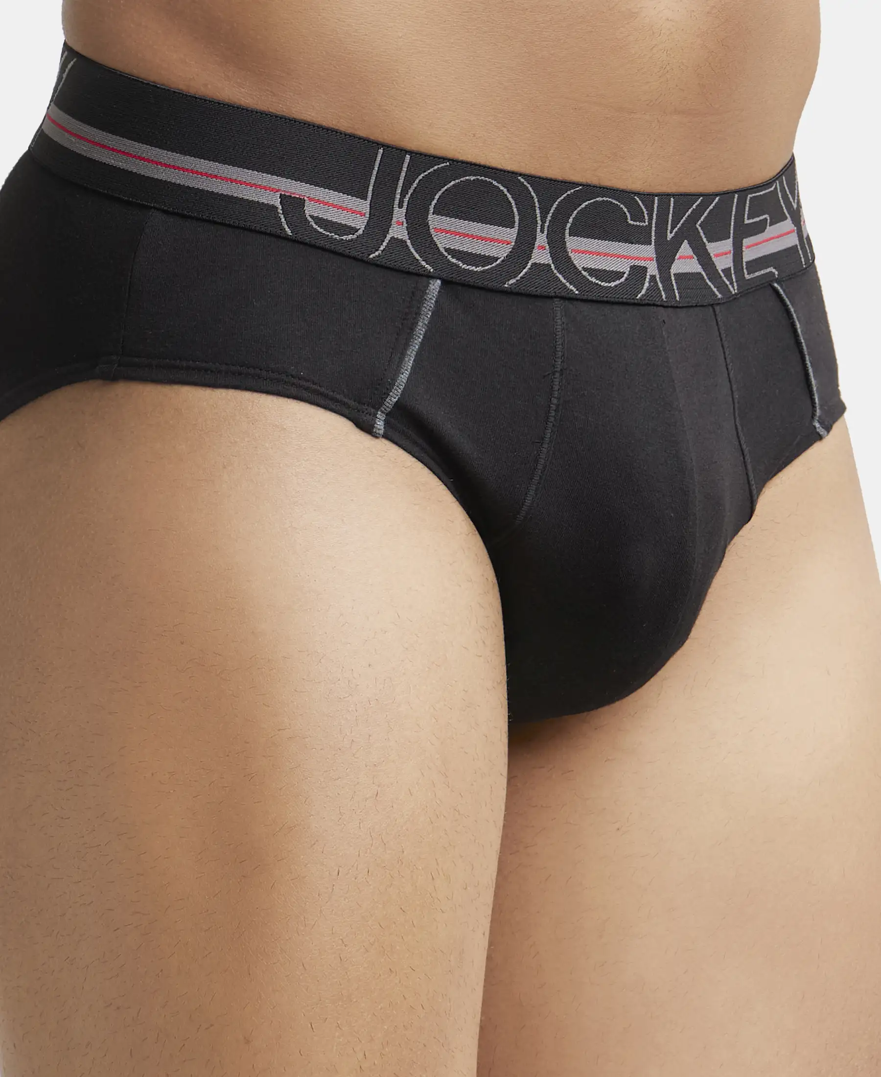 Super Combed Cotton Solid Brief with Ultrasoft Waistband - Black (Pack of 2) - Image 6