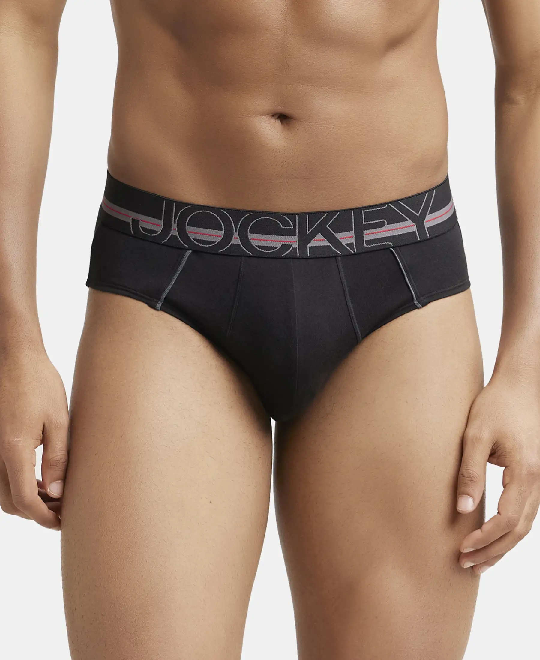 Super Combed Cotton Solid Brief with Ultrasoft Waistband - Black (Pack of 2) - Image 7