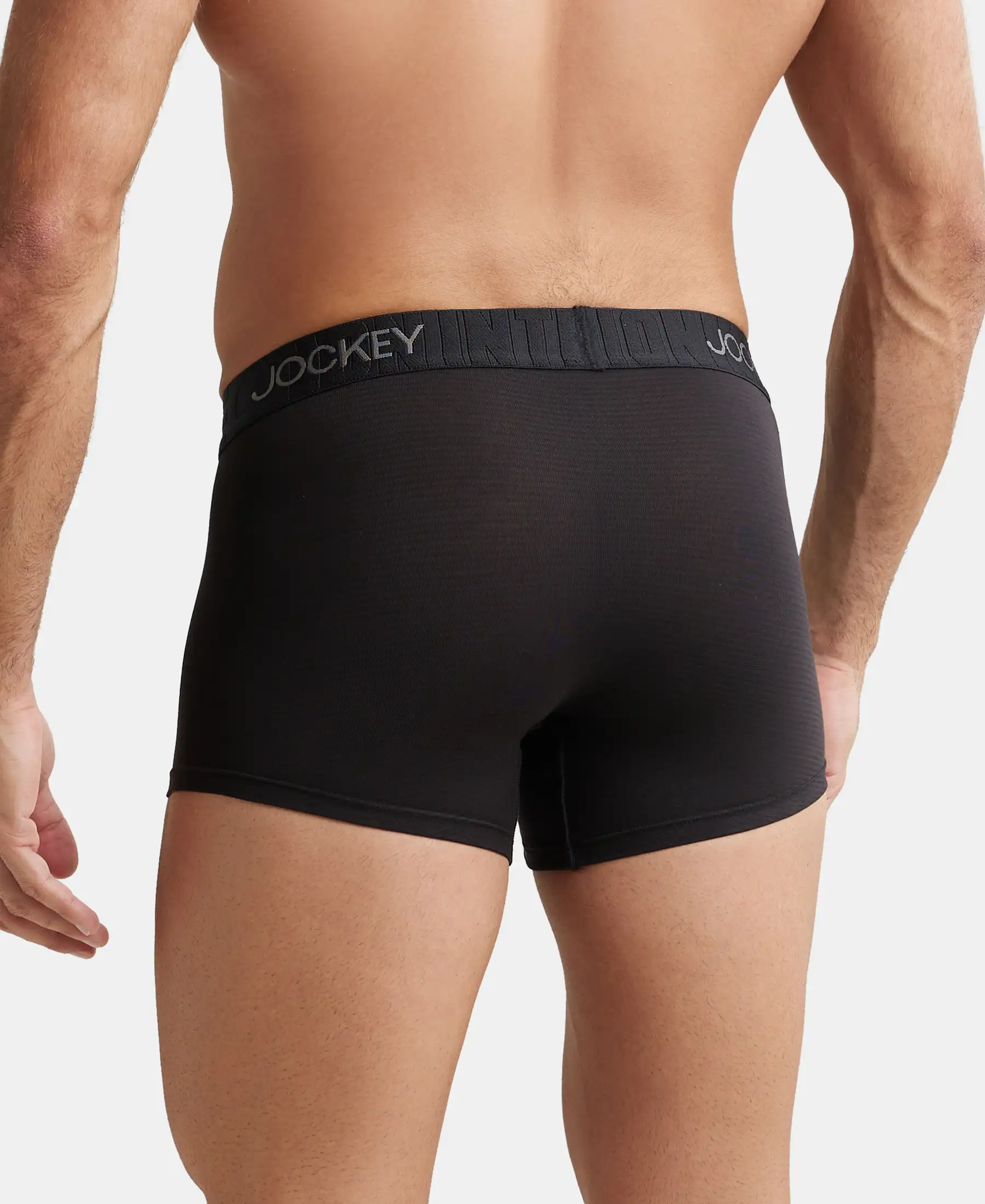 Supima Cotton Elastane Stretch Solid Trunk with Ultrasoft Waistband - Black - Image 3