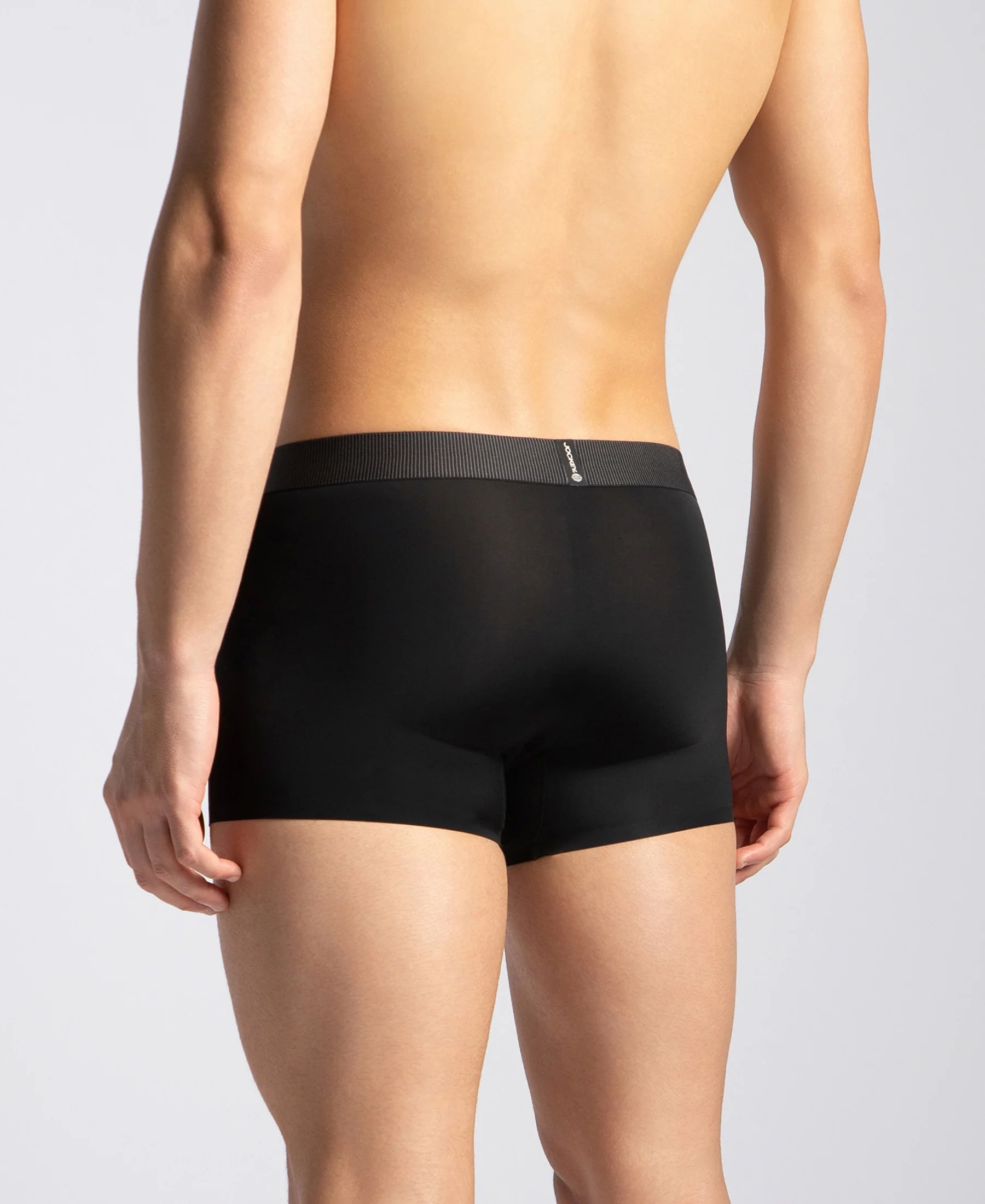 Tactouch Microfiber Elastane Stretch Seamfree Bonded Tech Solid Trunk with Internal Breathable Mesh - Black - Image 3