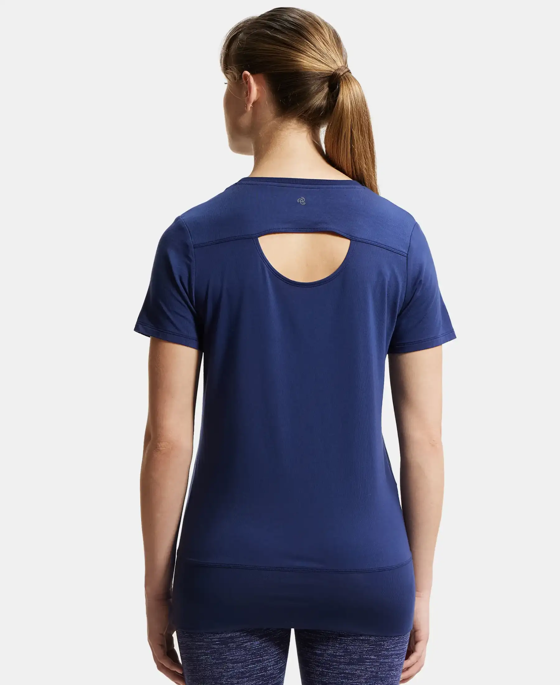 Tencel Lyocell Elastane Stretch Relaxed Fit Graphic Printed Half Sleeve T-Shirt - Medieval Blue - Image 3